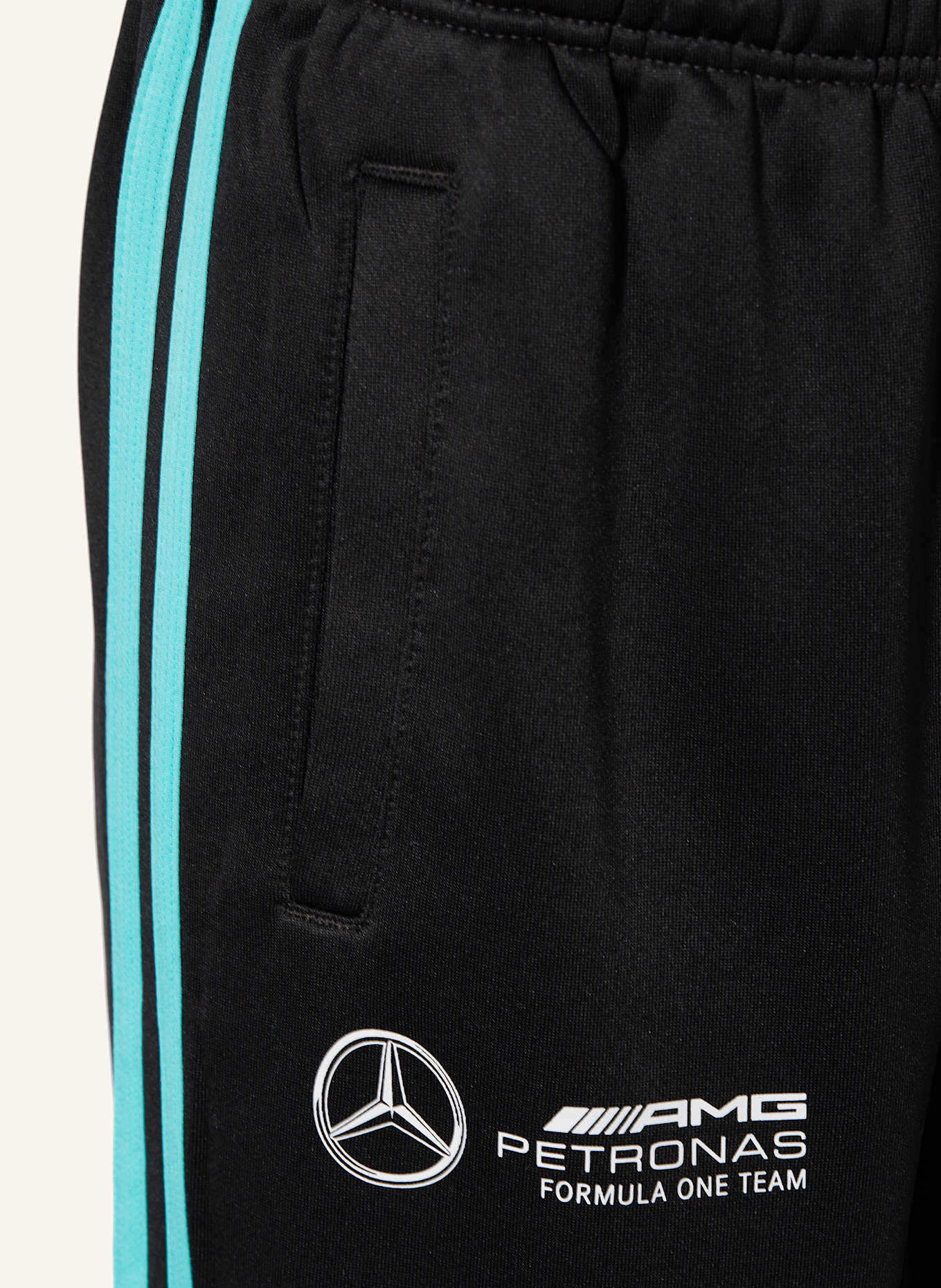 adidas Trainingshose MERCEDES - AMG PETRONAS FORMULA ONE TEAM DNA HOSE: SCHWARZ/ TÜRKIS
