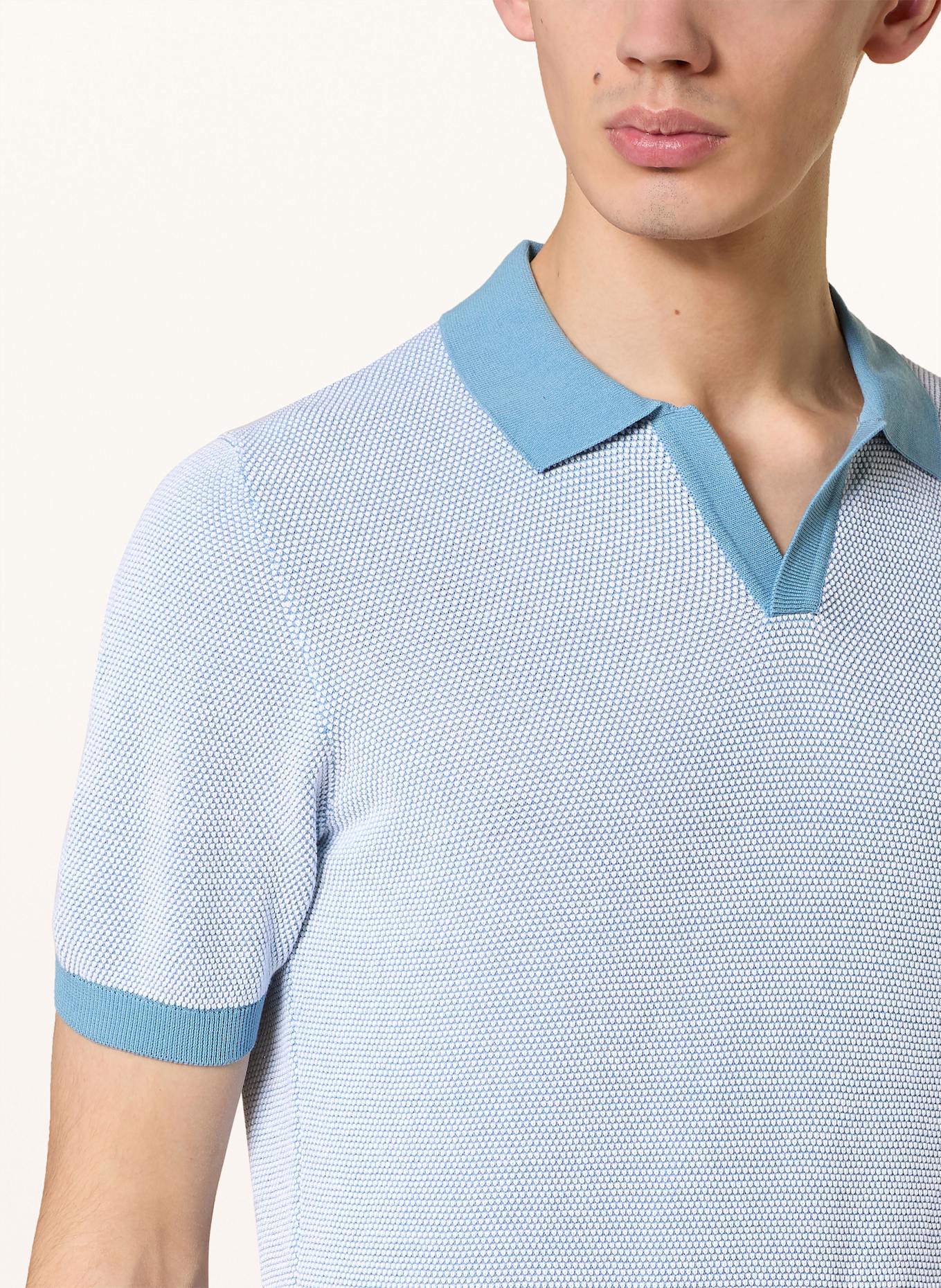 GRAN SASSO Piqué-Poloshirt: BLAUGRAU / WEISS