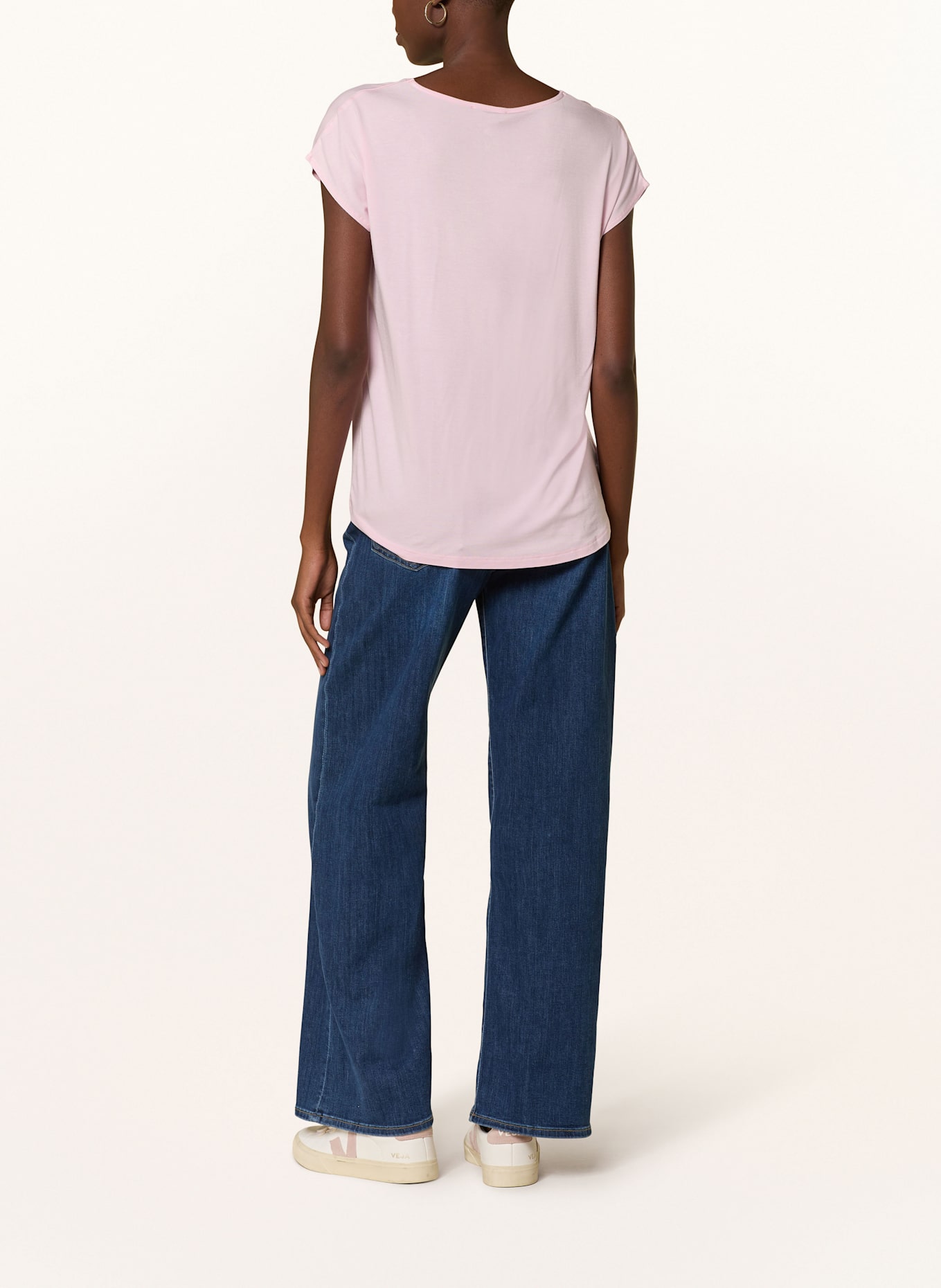 MORE & MORE T-Shirt im Materialmix: ROSA