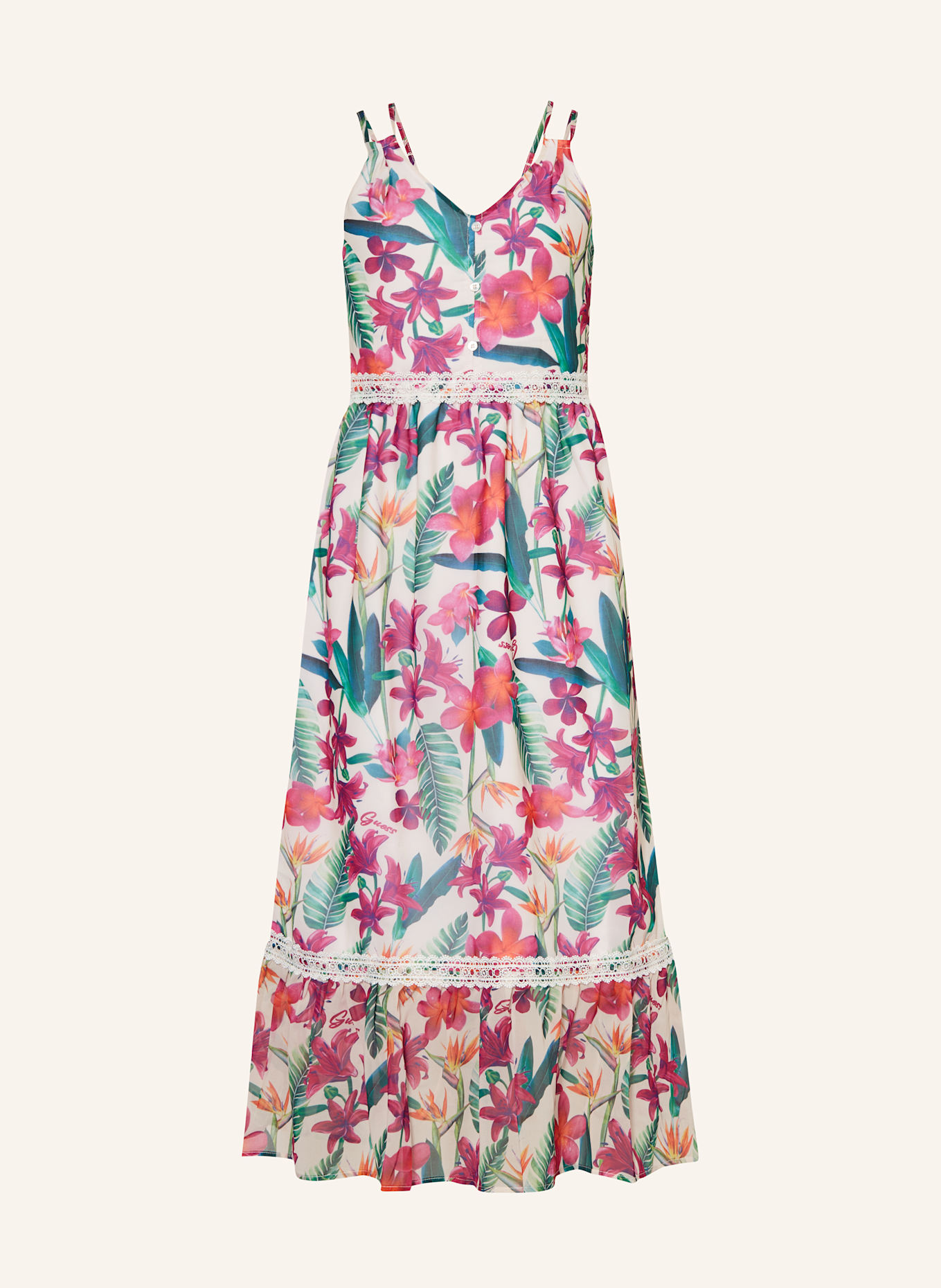 GUESS Šaty: REŽNÁ / ZELENÁ / FUCHSIOVÁ