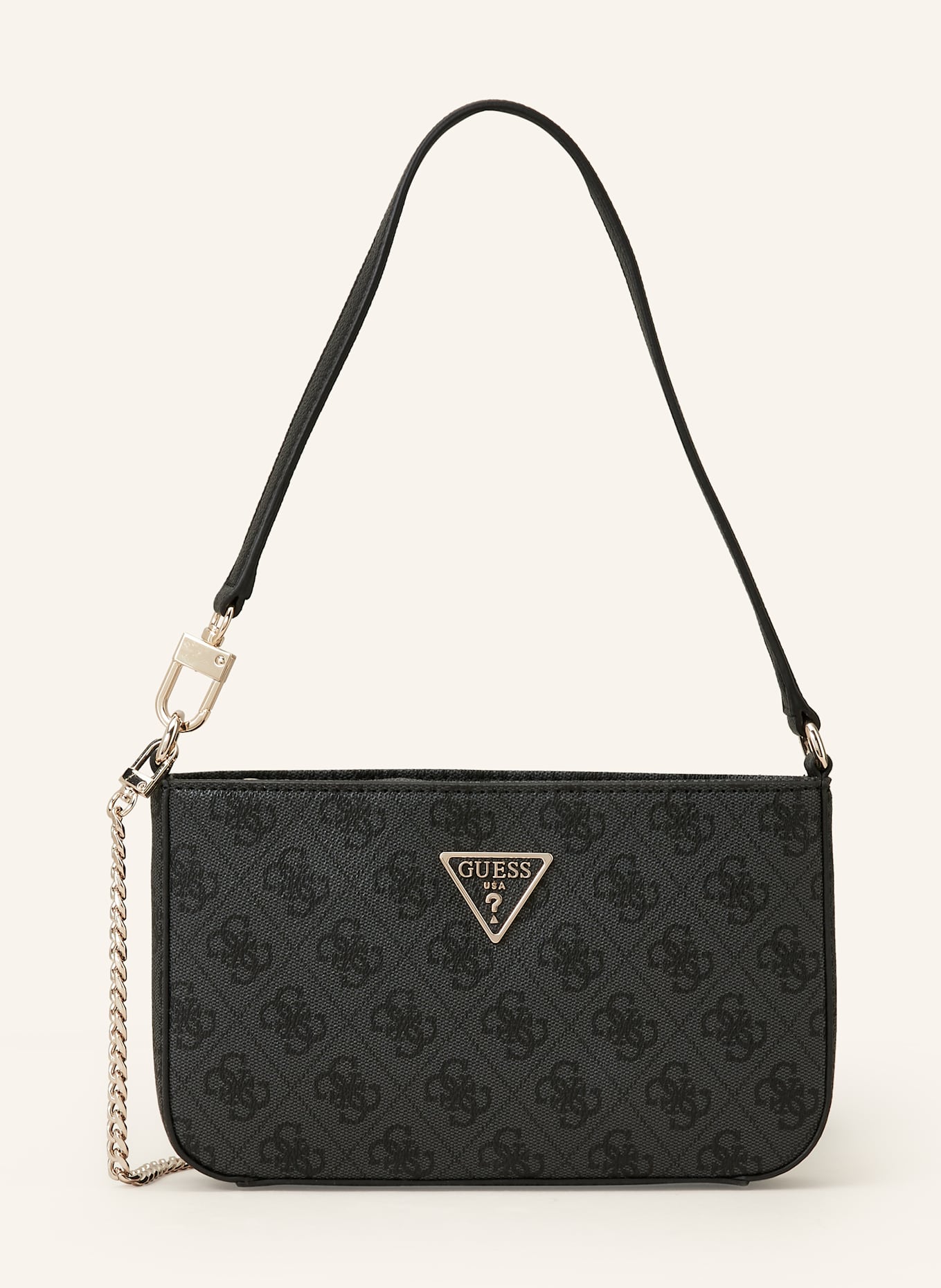 GUESS Schultertasche NOELLE MINI: DUNKELGRAU/ SCHWARZ
