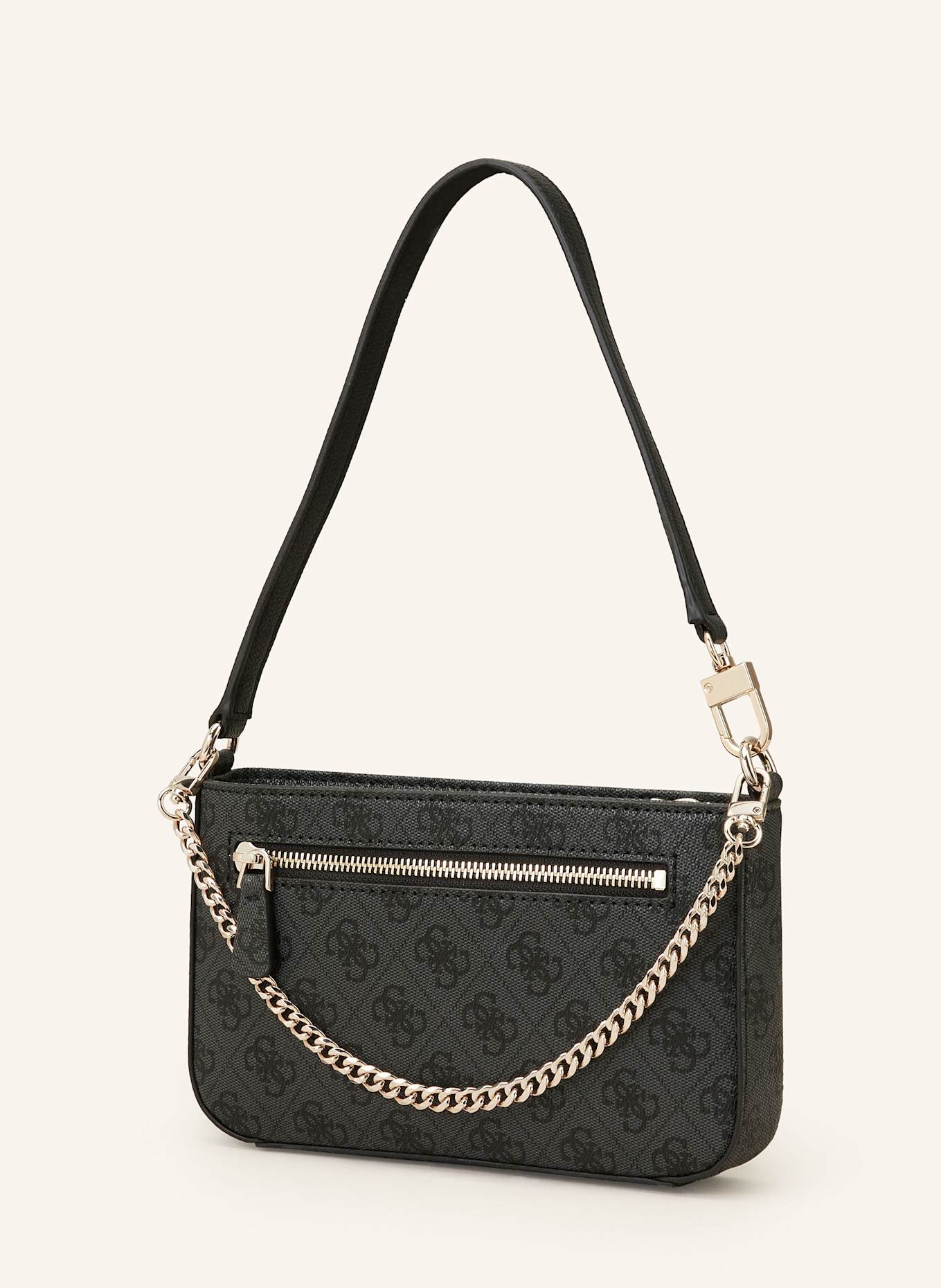 GUESS Schultertasche NOELLE MINI: DUNKELGRAU/ SCHWARZ
