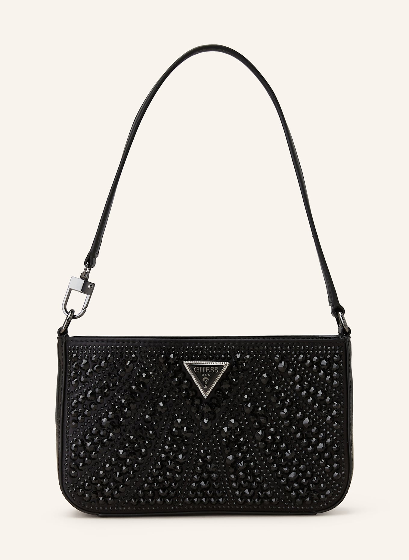 GUESS Handtasche BEAUVOIR MINI mit Schmucksteinen: SCHWARZ