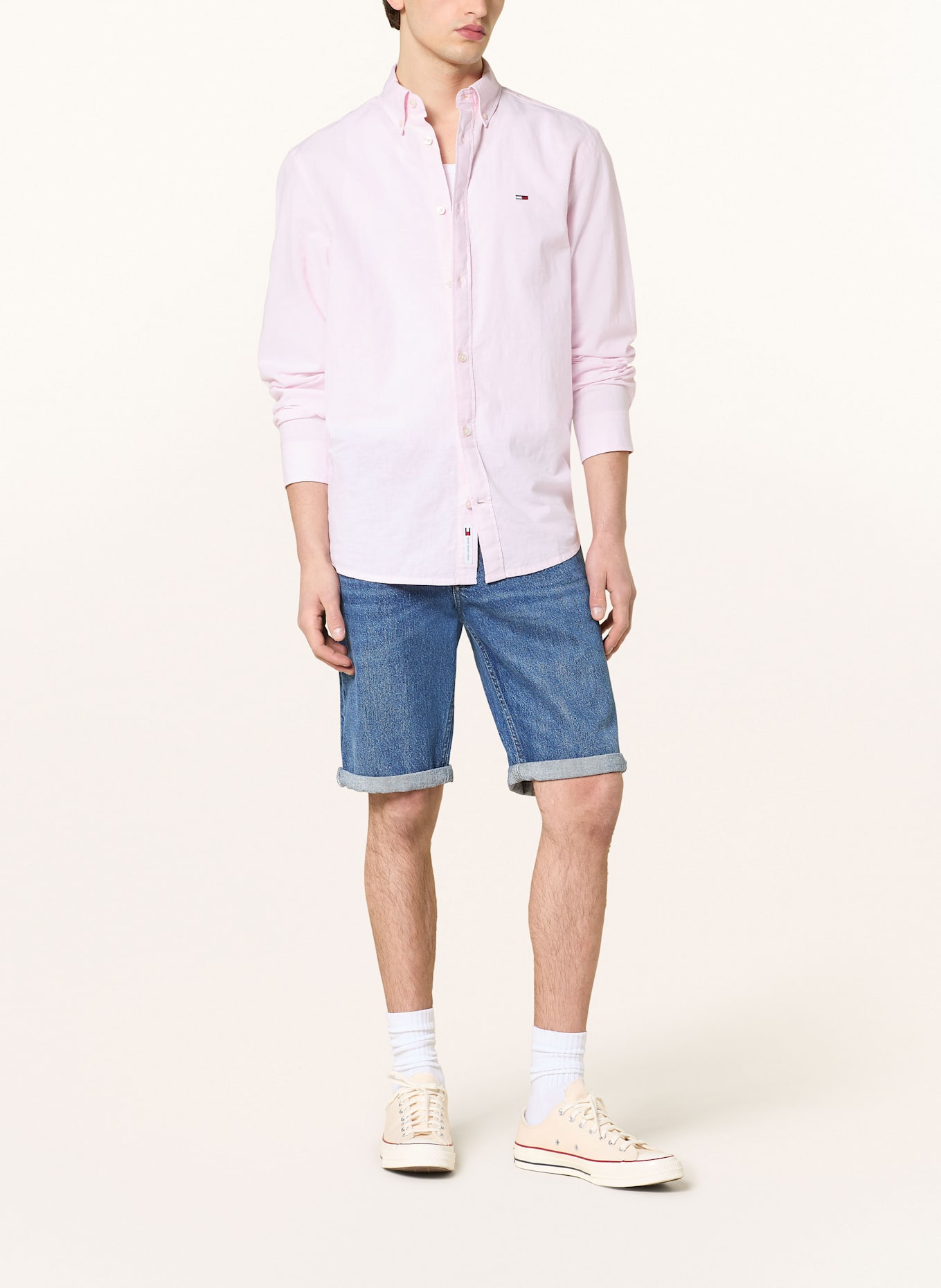 TOMMY JEANS Hemd Regular Fit mit Leinen: ROSA