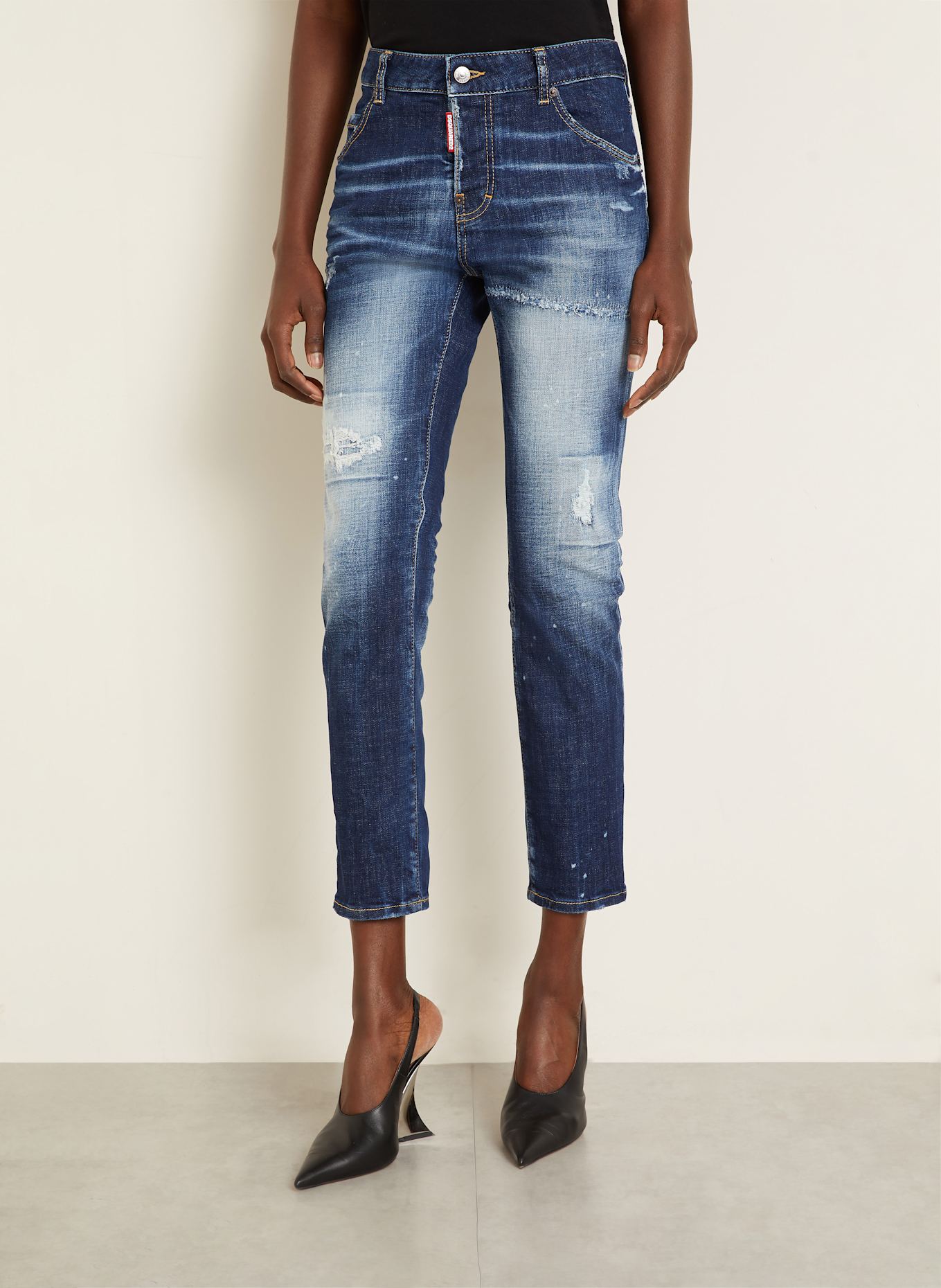 DSQUARED2 Destroyed Jeans COOL GIRL: 470 NAVY BLUE