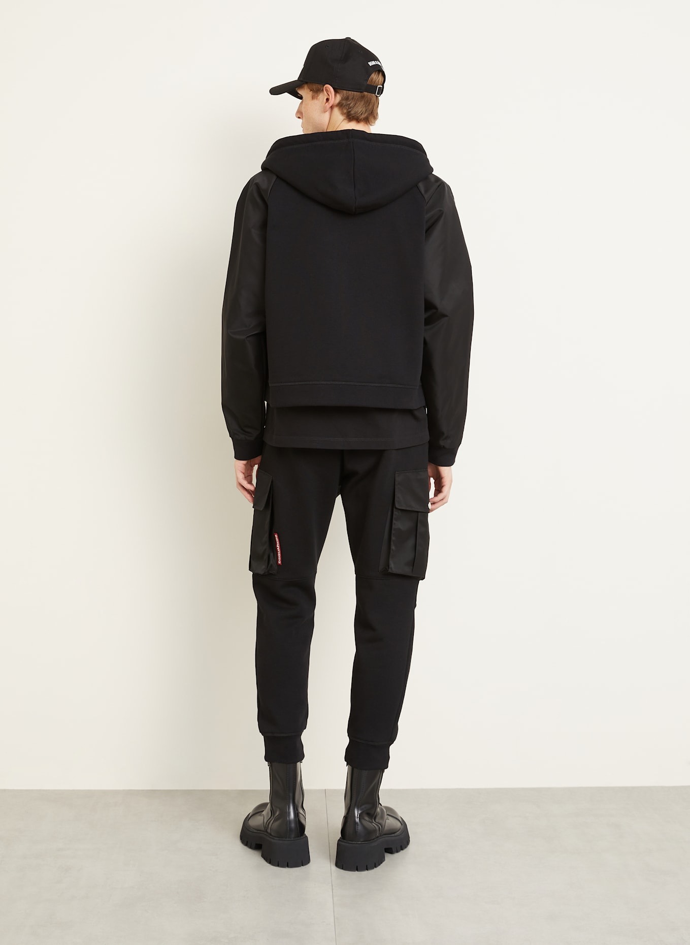 DSQUARED2 Jacke im Materialmix: SCHWARZ