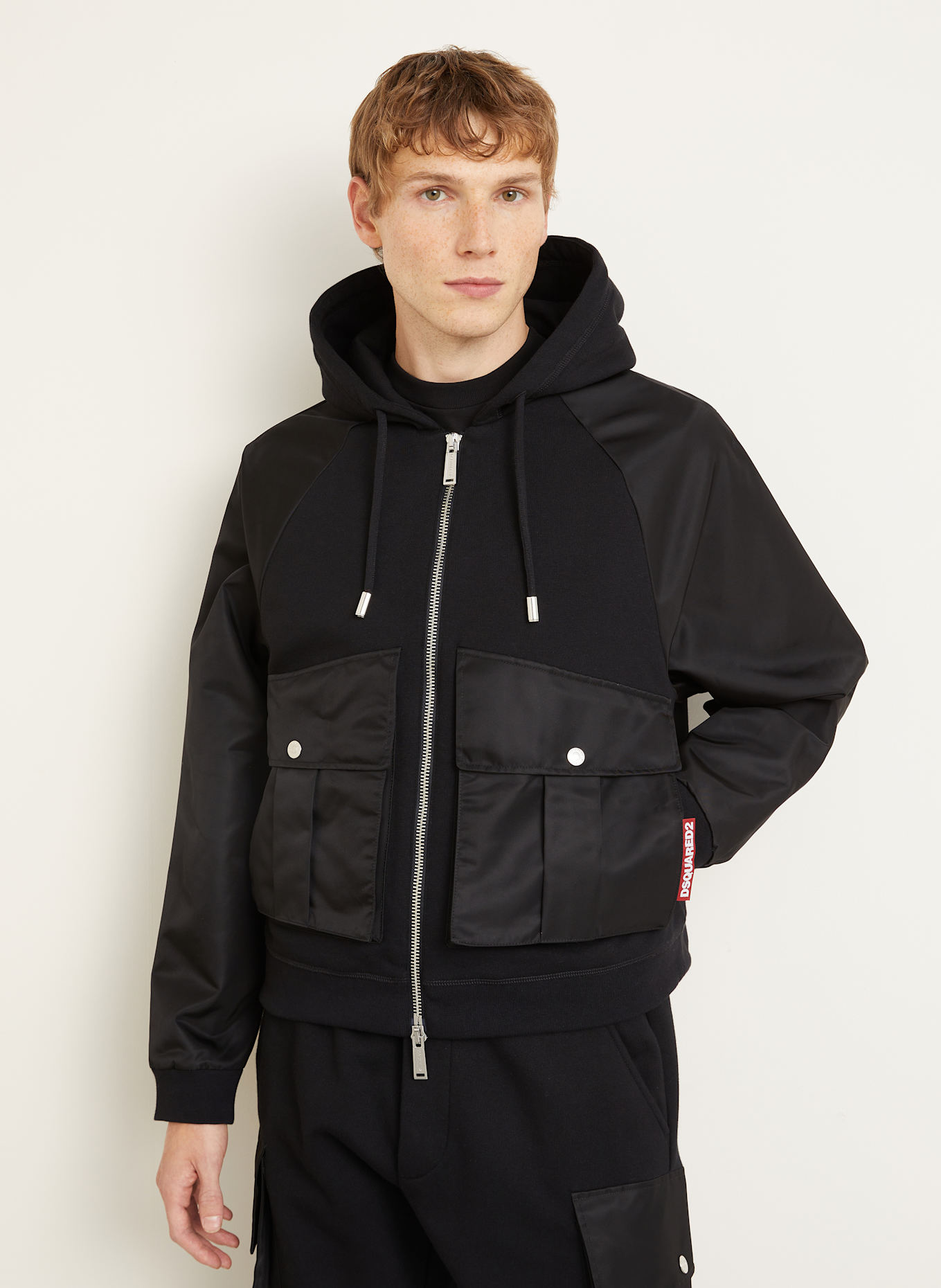 DSQUARED2 Jacke im Materialmix: SCHWARZ