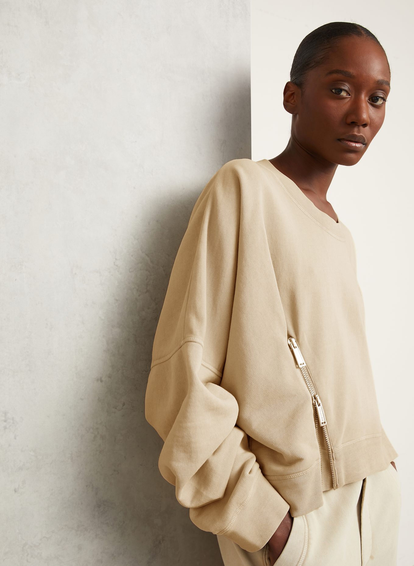 DSQUARED2 Cropped-Sweatshirt ONION: BEIGE