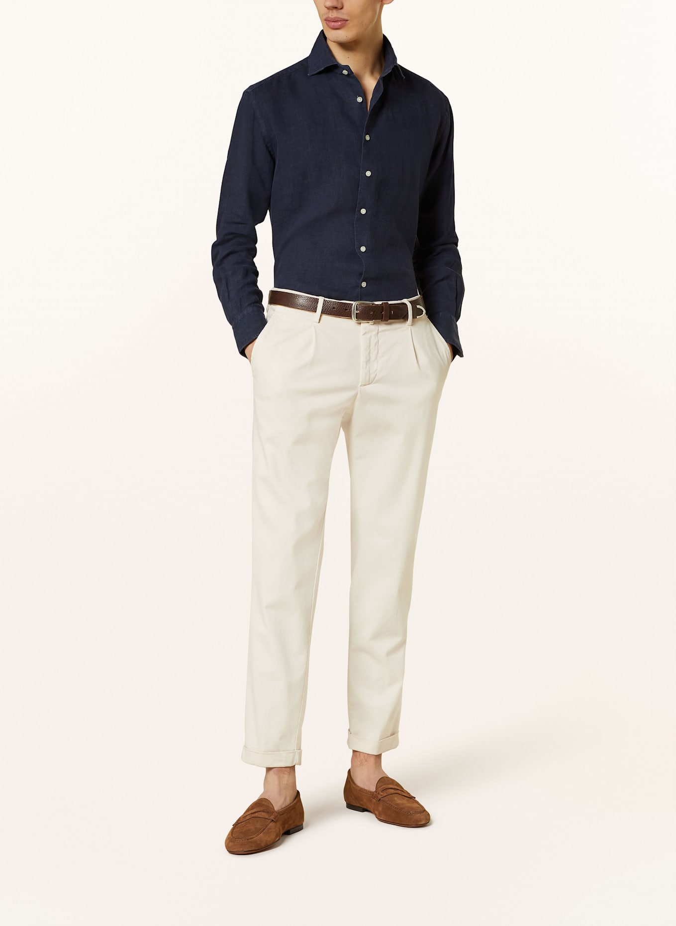 ARTIGIANO Leinenhemd Classic Fit: DUNKELBLAU