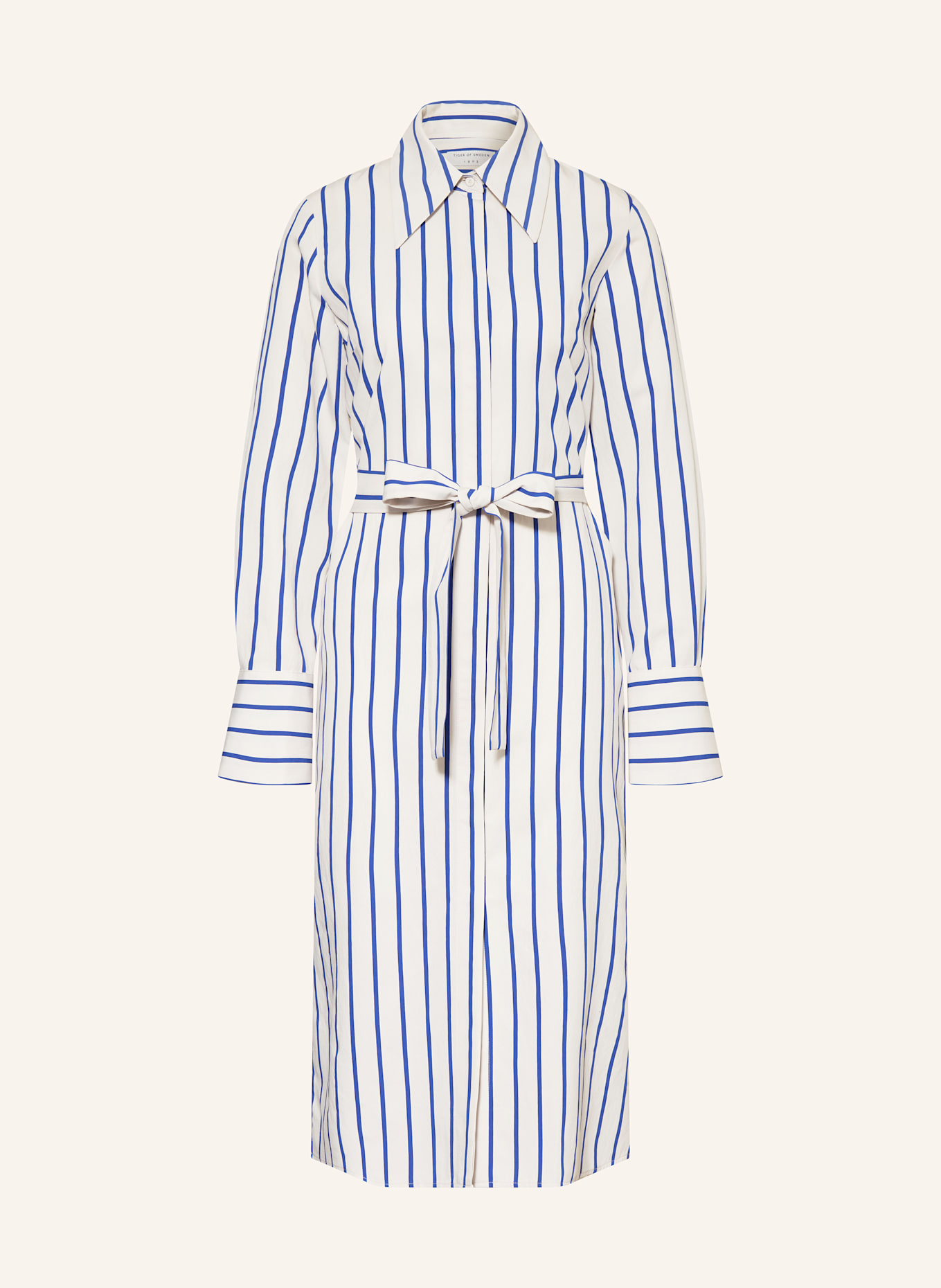 TIGER OF SWEDEN Hemdblusenkleid LEONNE: BLAU/ ECRU