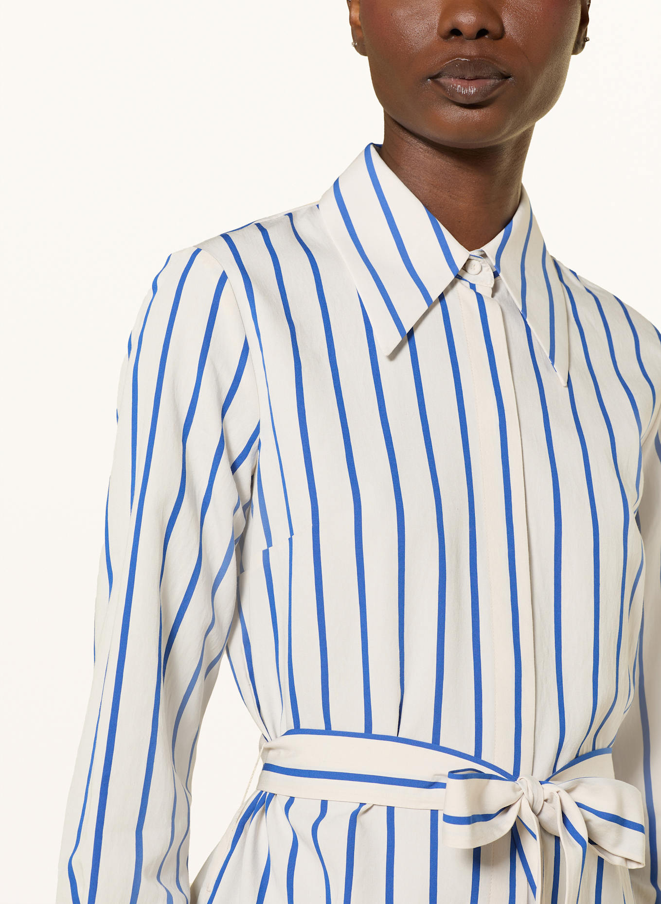 TIGER OF SWEDEN Hemdblusenkleid LEONNE: BLAU/ ECRU