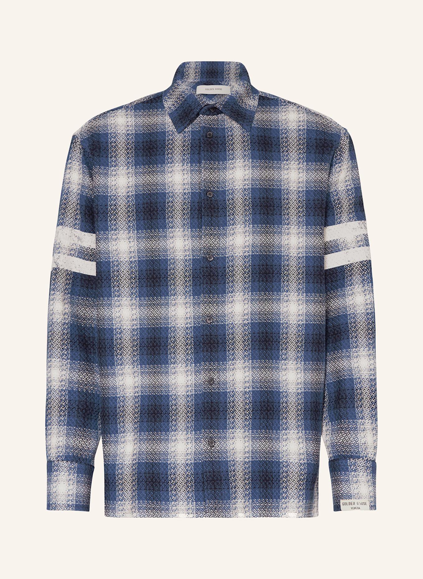 GOLDEN GOOSE Overshirt: WEISS/ DUNKELBLAU
