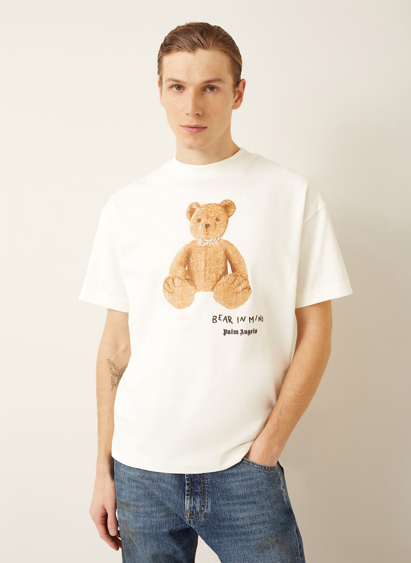 Palm Angels T-shirt: BIAŁY/ BRĄZOWY