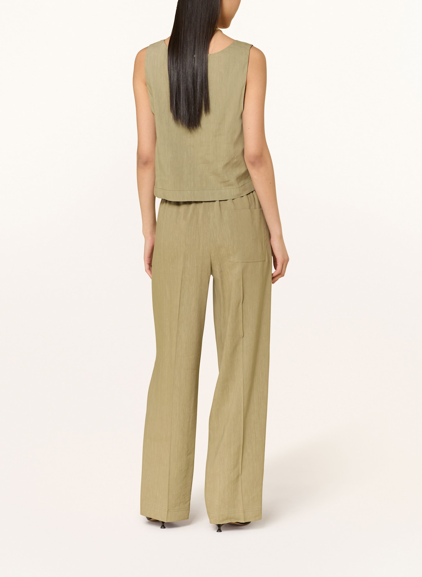 MARELLA Hose im Jogging-Stil mit Leinen: OLIV