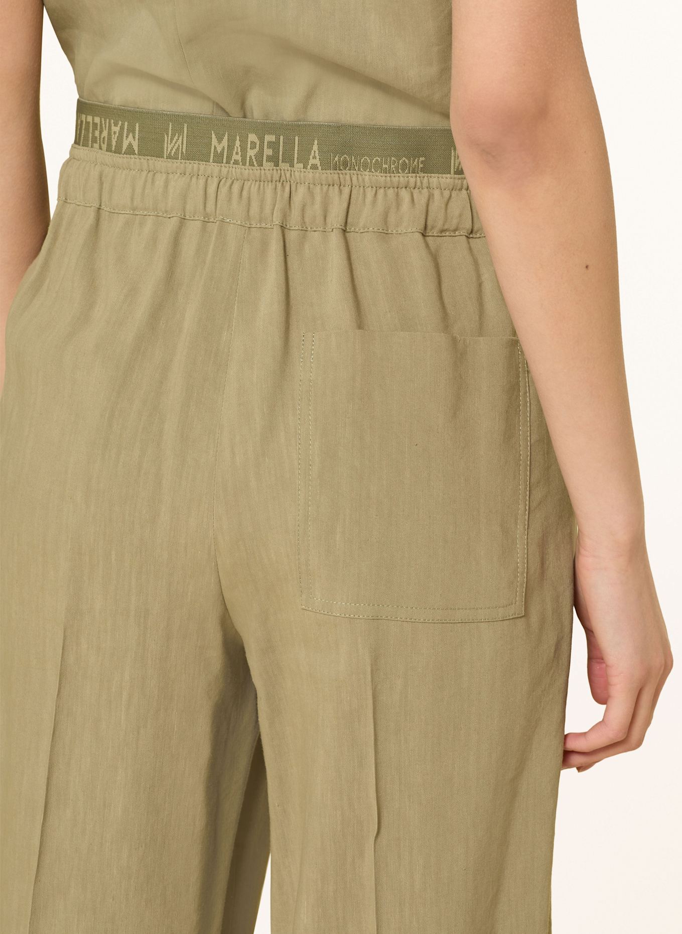 MARELLA Hose im Jogging-Stil mit Leinen: OLIV