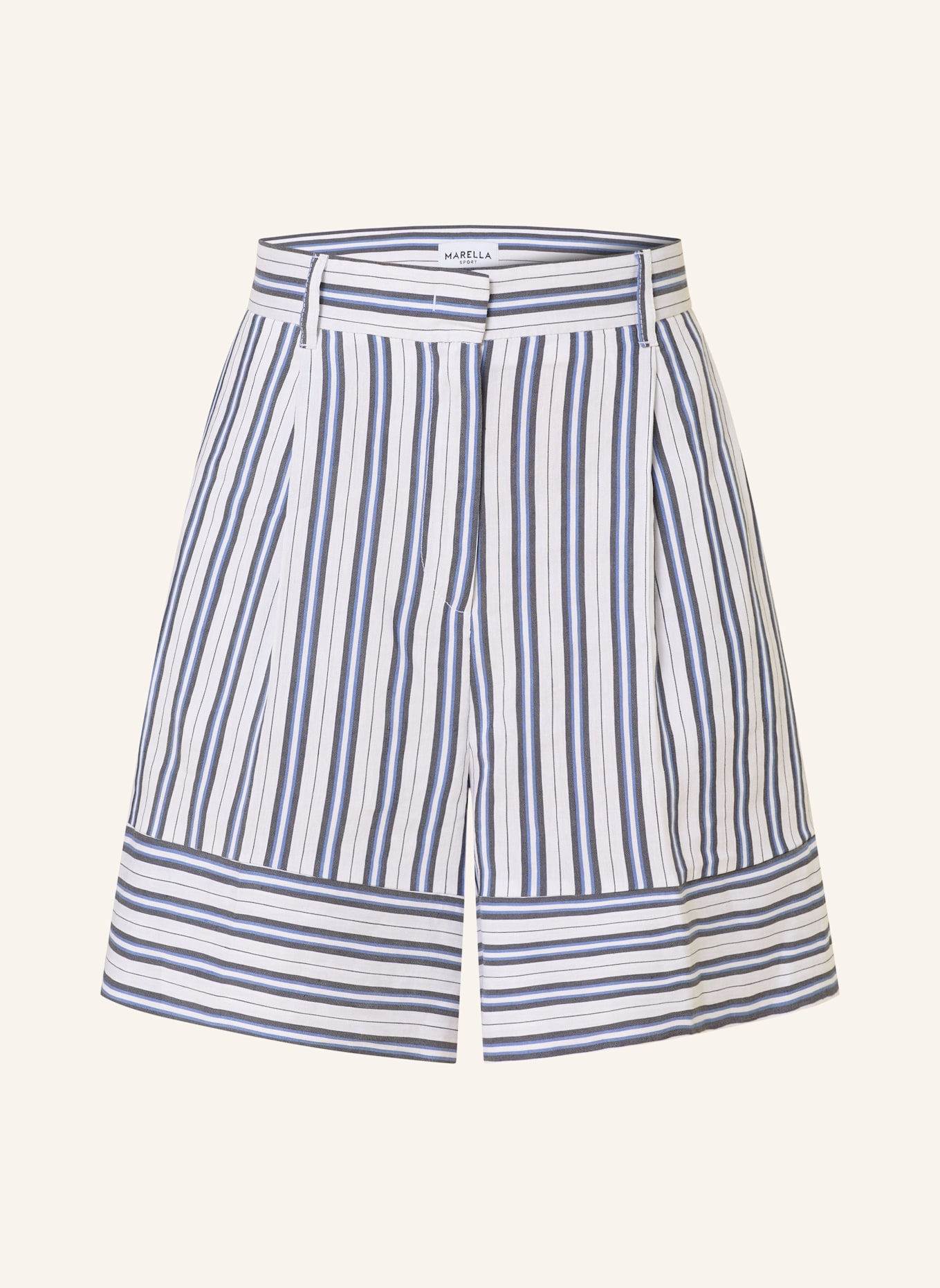 MARELLA Bermudas with linen: WHITE / BLACK / BLUE