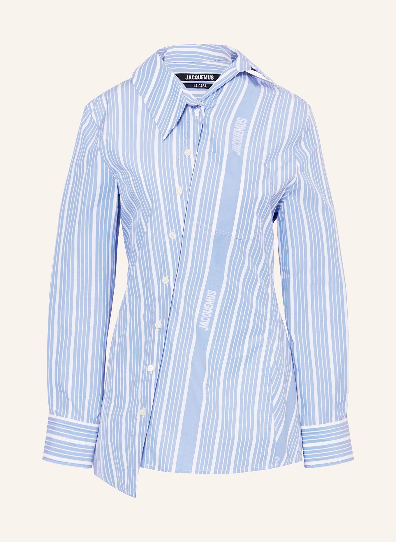 JACQUEMUS Chemise LA CHEMISE PABLO: BLANC / BLEU CLAIR