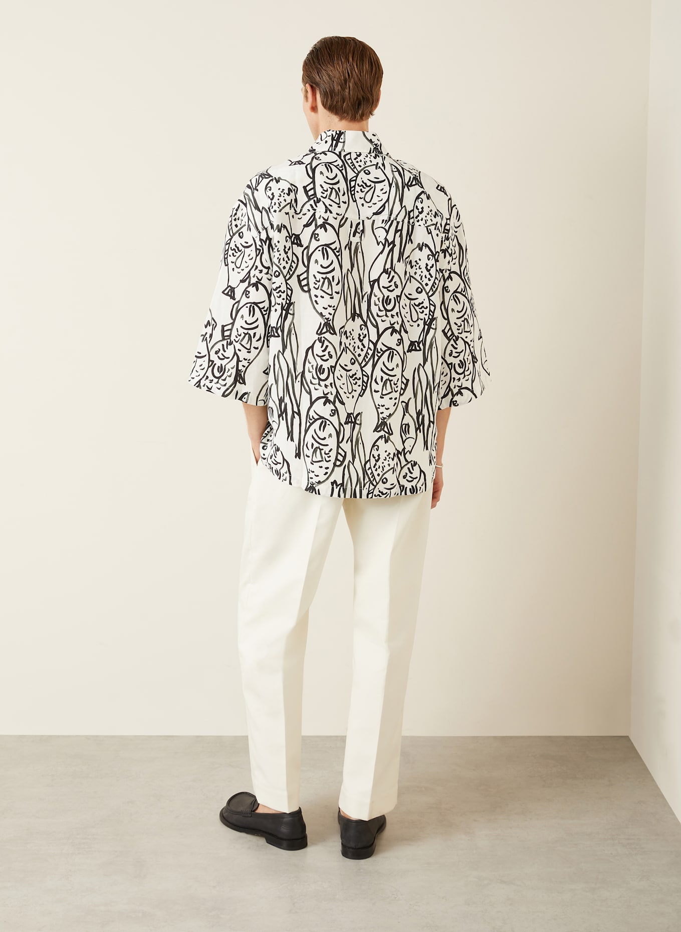 JACQUEMUS Kurzarm-Hemd LA CHEMISE ALOE Comfort Fit: SCHWARZ/ WEISS