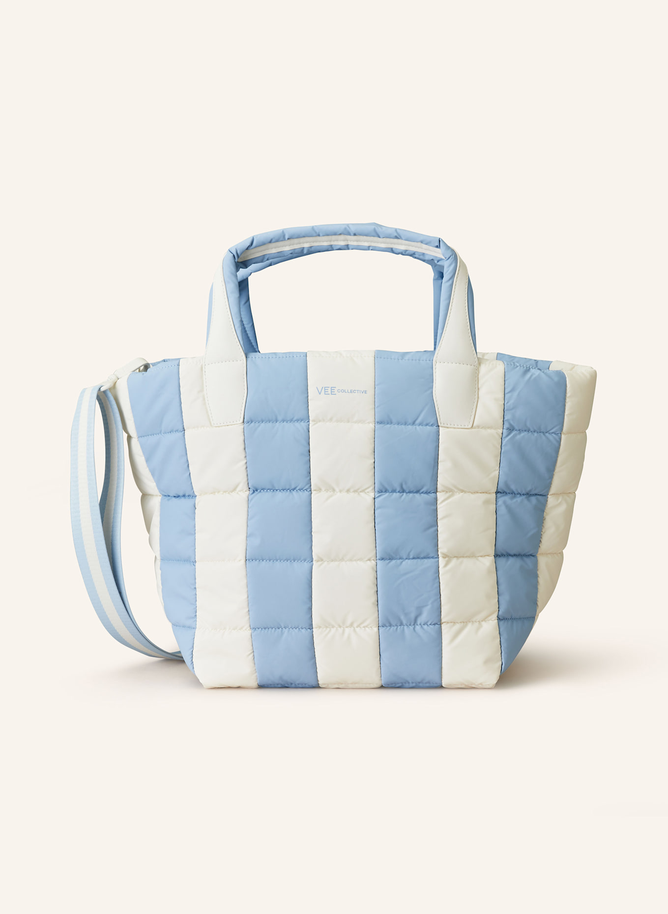 Vee Collective Shopper PORTER TOTE MEDIUM: HELLBLAU/ WEISS