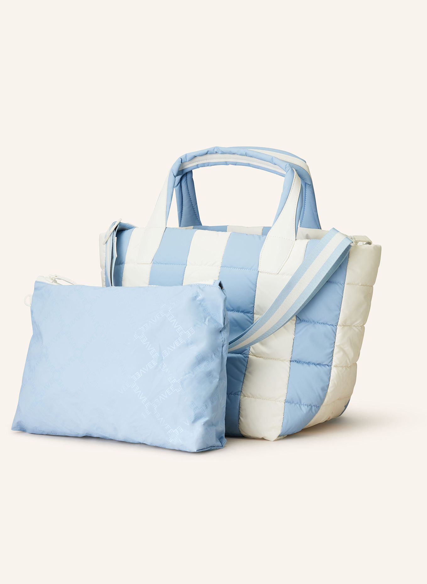 Vee Collective Shopper PORTER TOTE MEDIUM: HELLBLAU/ WEISS