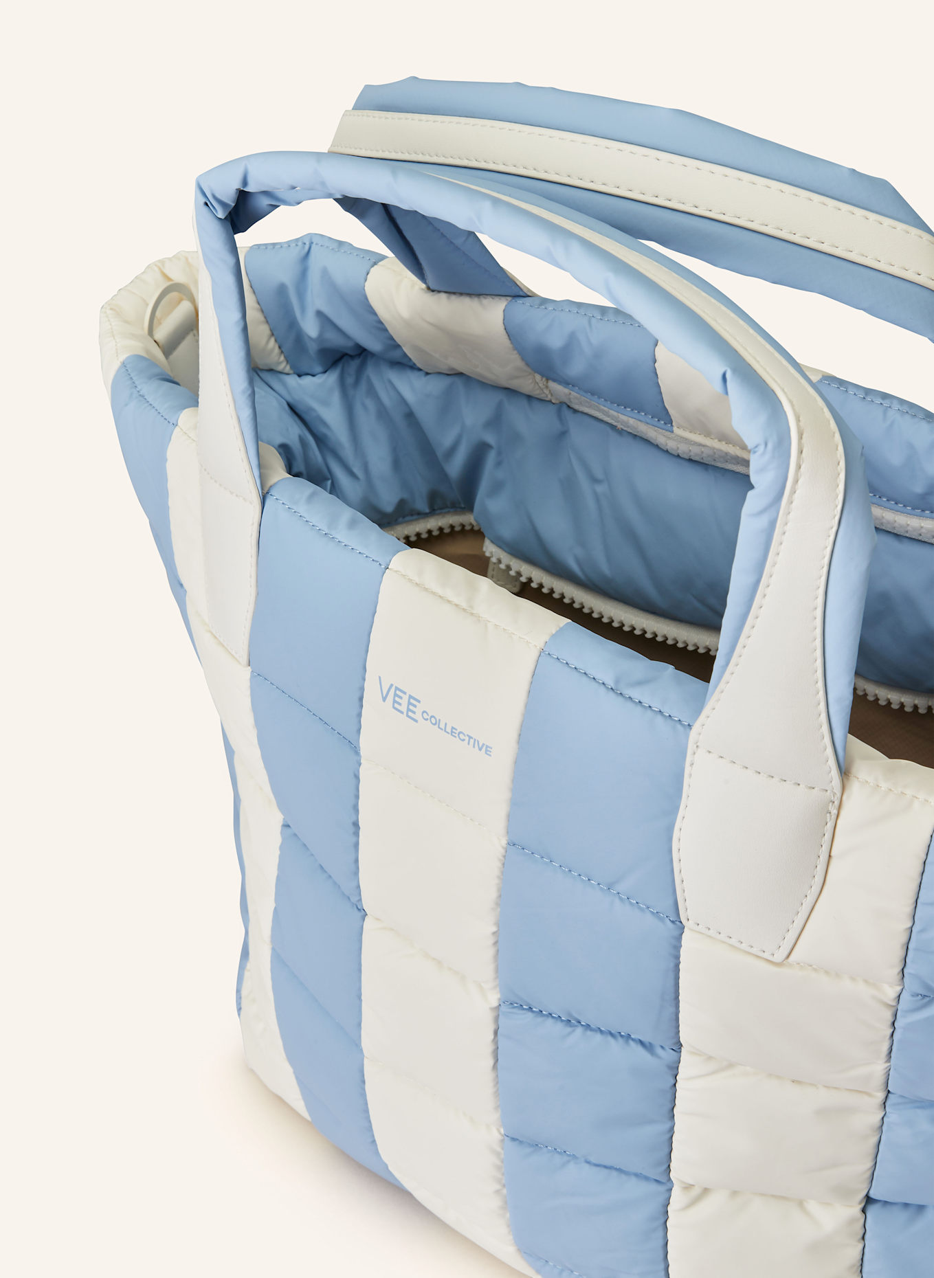 Vee Collective Shopper PORTER TOTE MEDIUM: HELLBLAU/ WEISS
