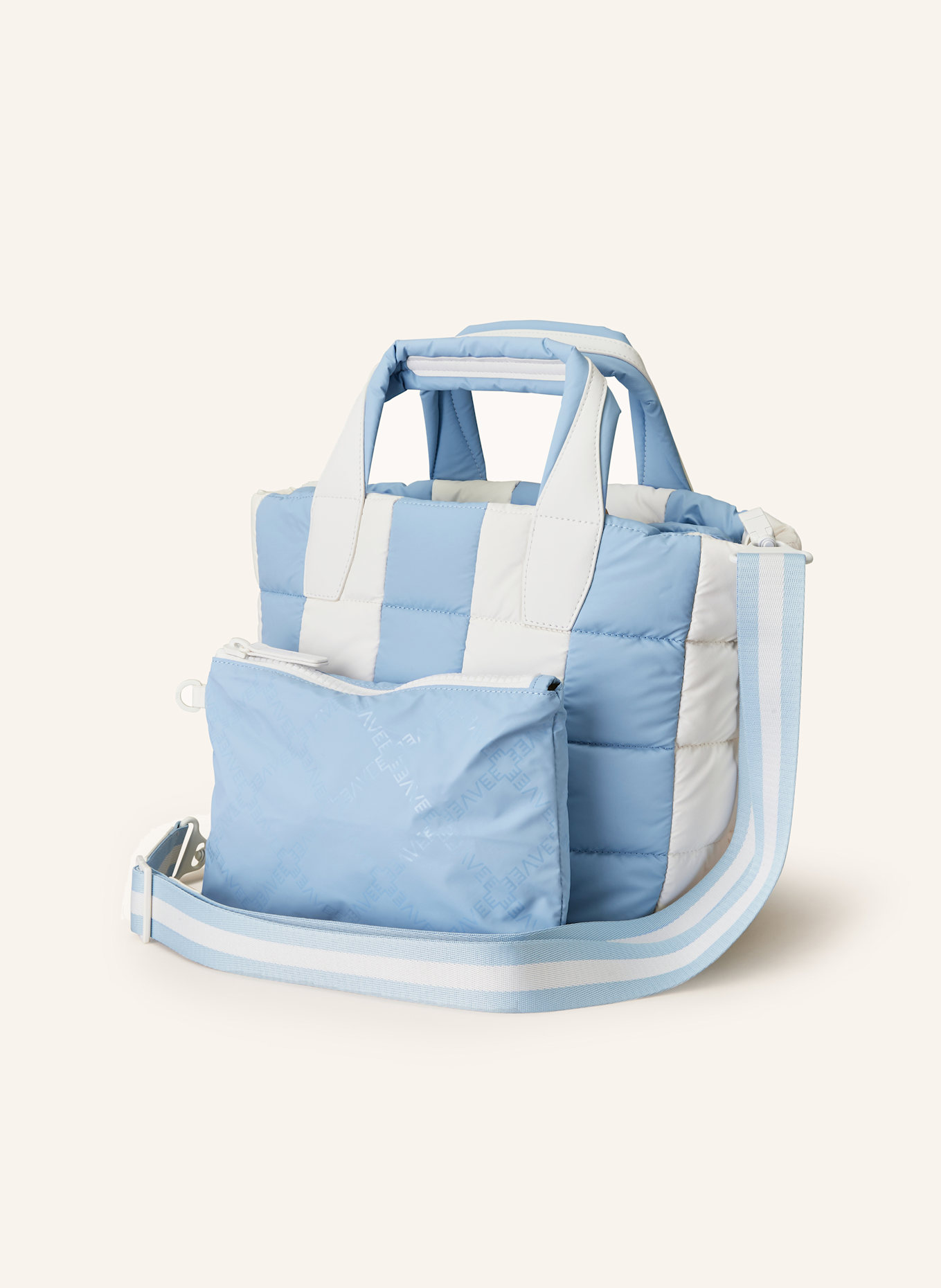 Vee Collective Shopper PORTER TOTE SMALL mit Pouch, Farbe: HELLBLAU/ WEISS (Bild 2)