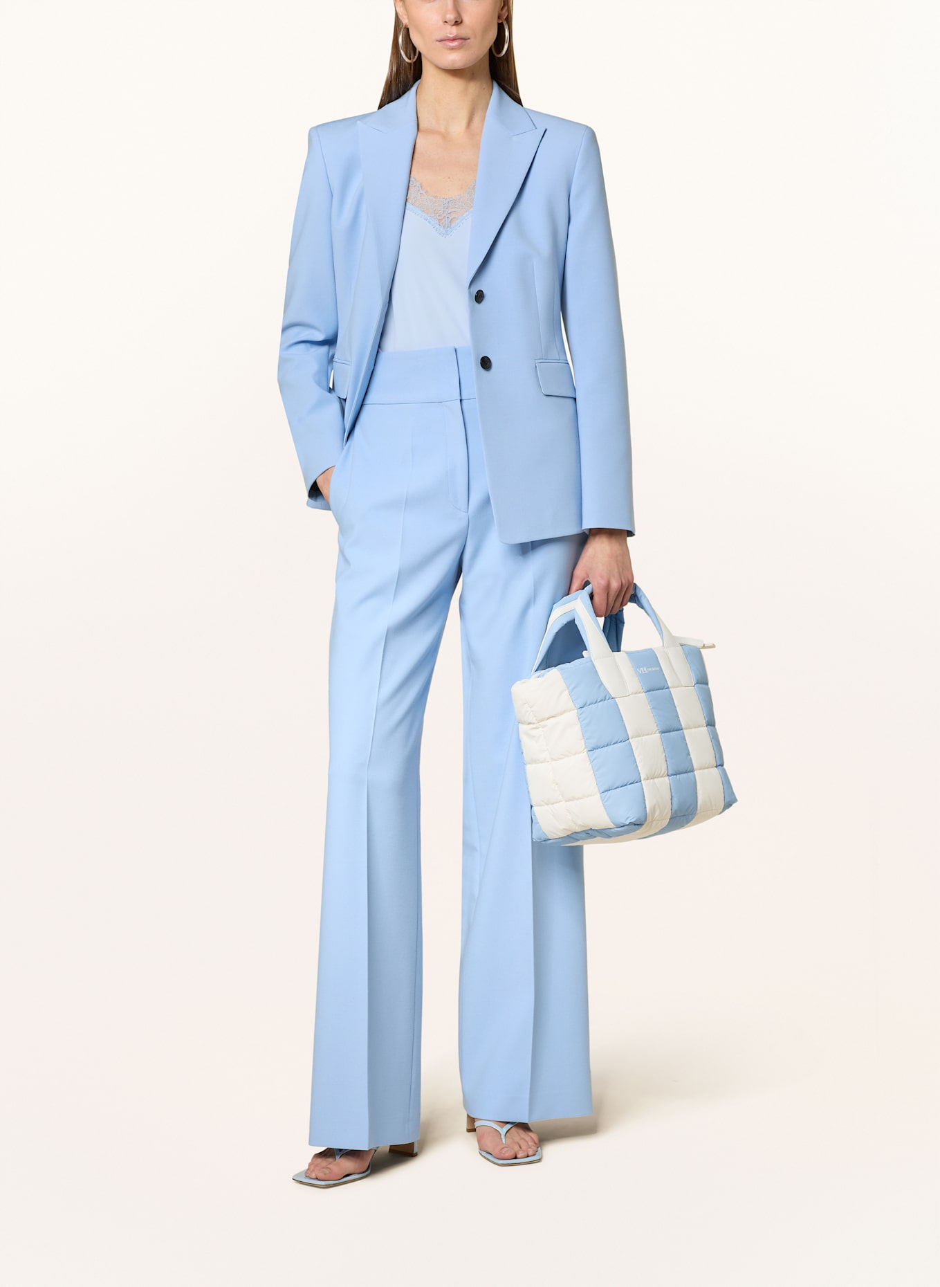 Vee Collective Shopper PORTER TOTE SMALL mit Pouch, Farbe: HELLBLAU/ WEISS (Bild 5)