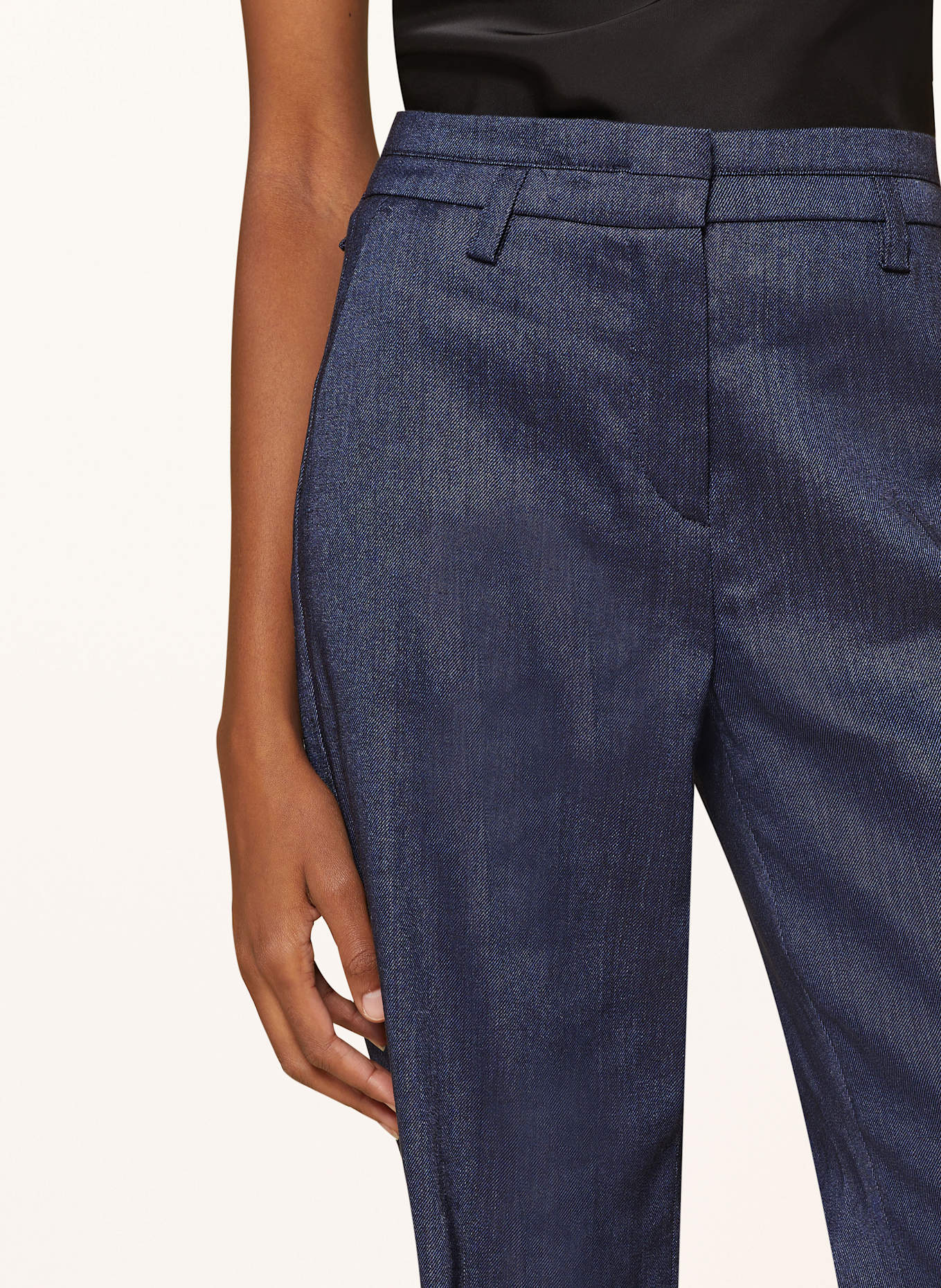 RIANI Strickhose aus Leinen in Jeansoptik: DUNKELBLAU