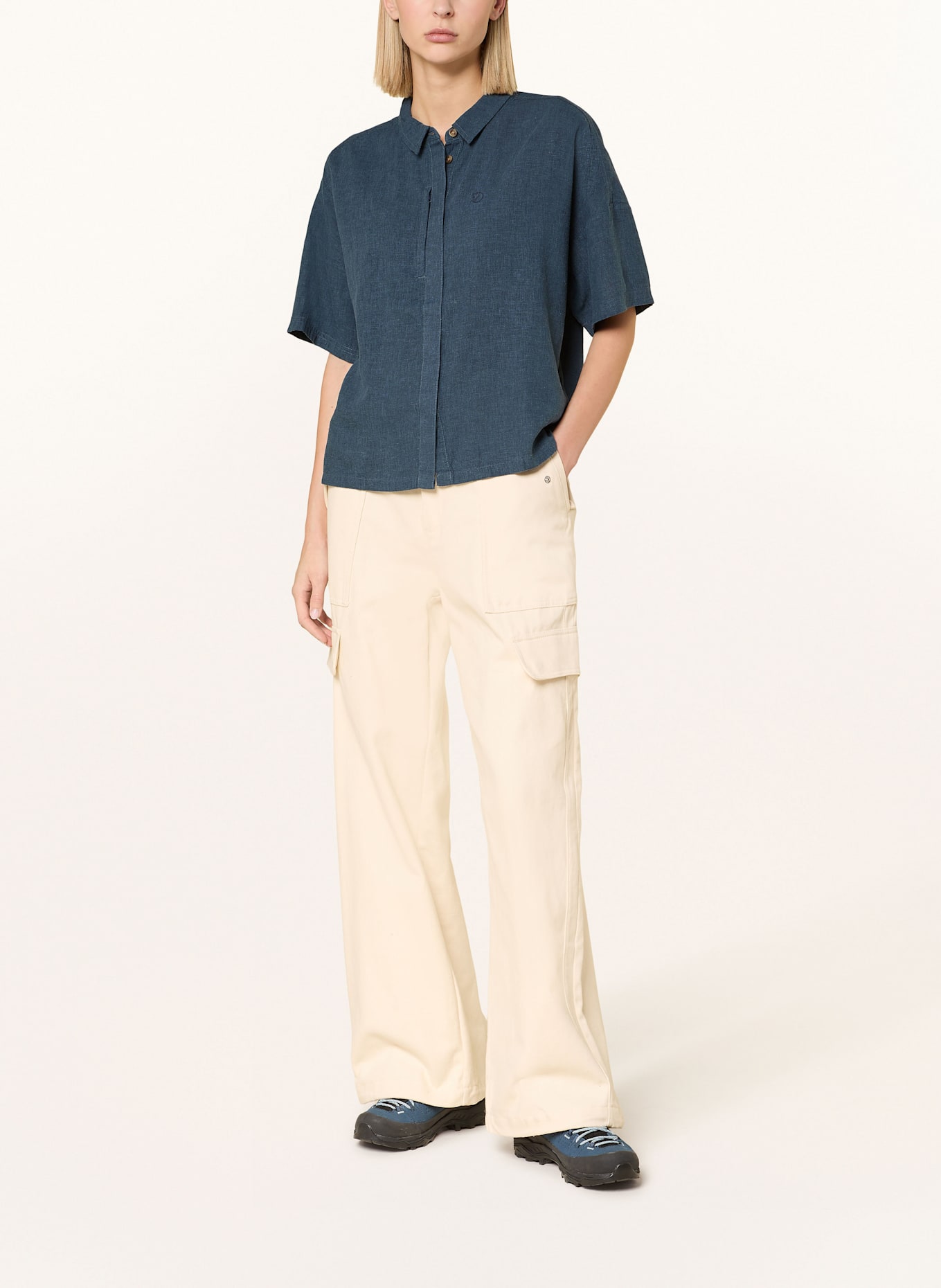 FJÄLLRÄVEN Outdoor-Bluse ÖVIK HEMP CAMP: BLAU