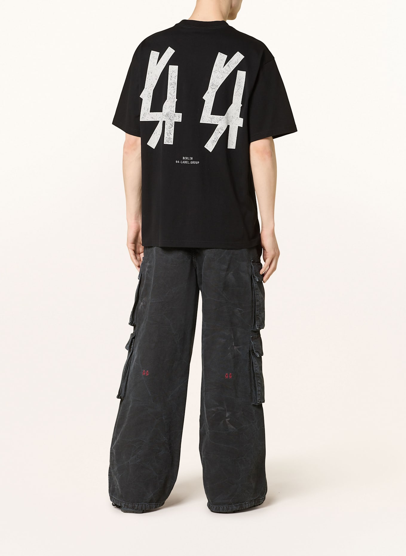 44 LABEL GROUP T-Shirt HAUSVERBOT: SCHWARZ / ECRU