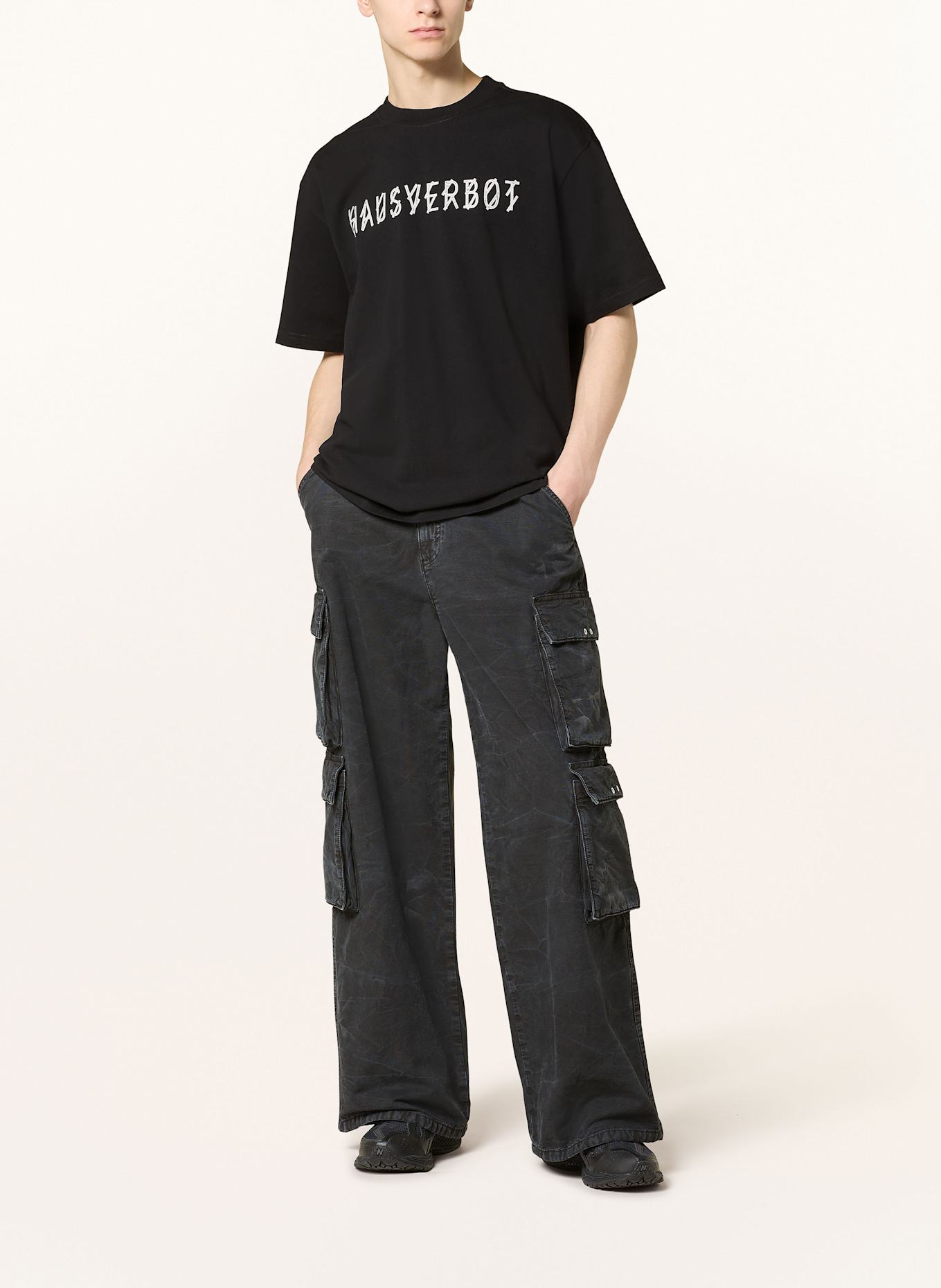 44 LABEL GROUP T-Shirt HAUSVERBOT: SCHWARZ / ECRU