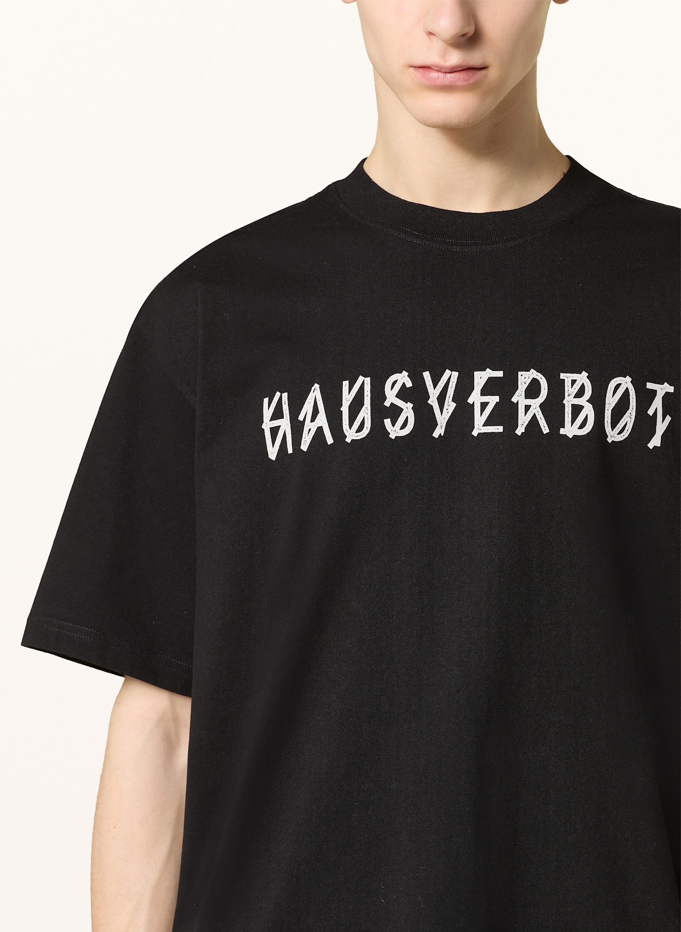 44 LABEL GROUP T-Shirt HAUSVERBOT: SCHWARZ / ECRU
