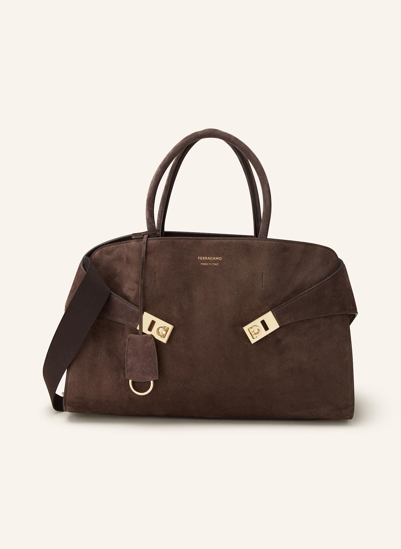 FERRAGAMO Torebka HUG: CIEMNOBRĄZOWY