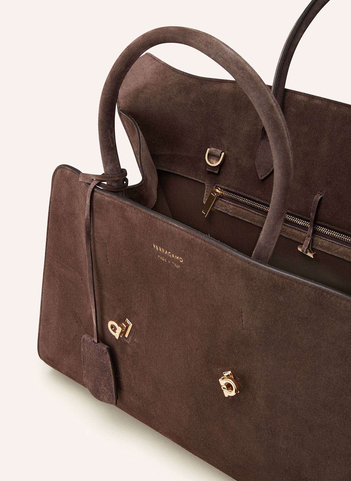 FERRAGAMO Torebka HUG: CIEMNOBRĄZOWY