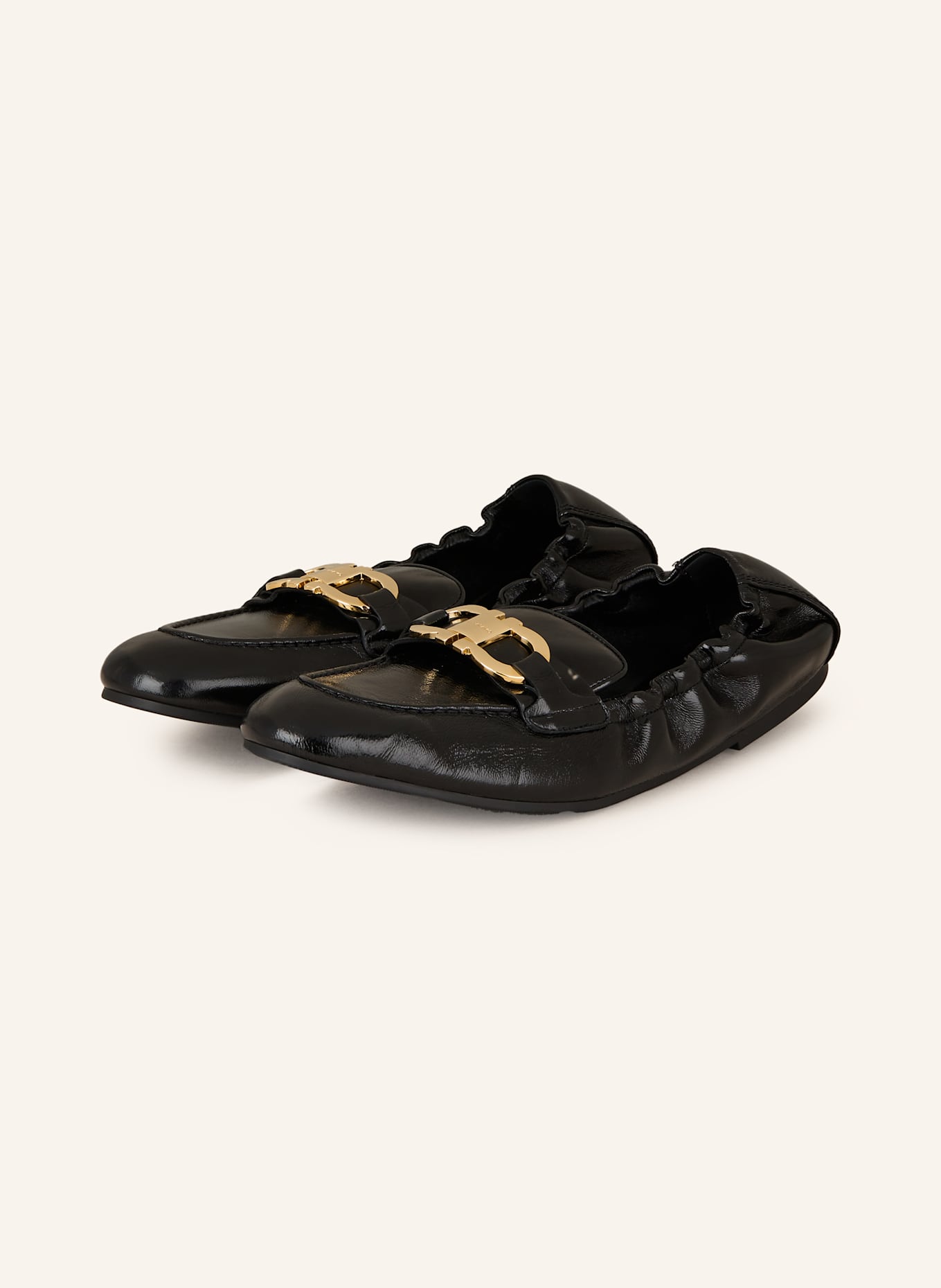 FERRAGAMO Lack-Loafer JODIE: SCHWARZ