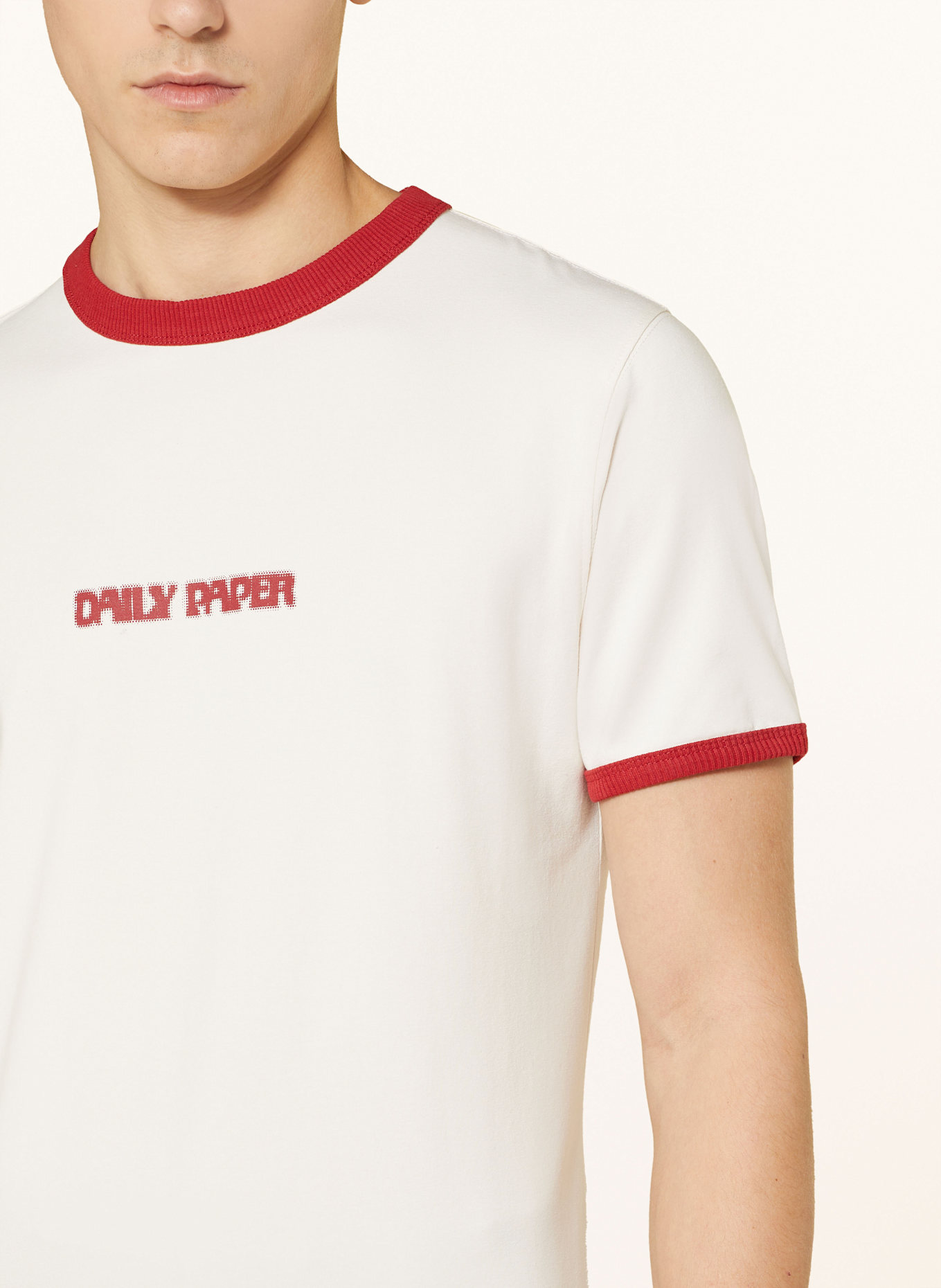 DAILY PAPER T-shirt: KREMOWY / CIEMNOCZERWONY