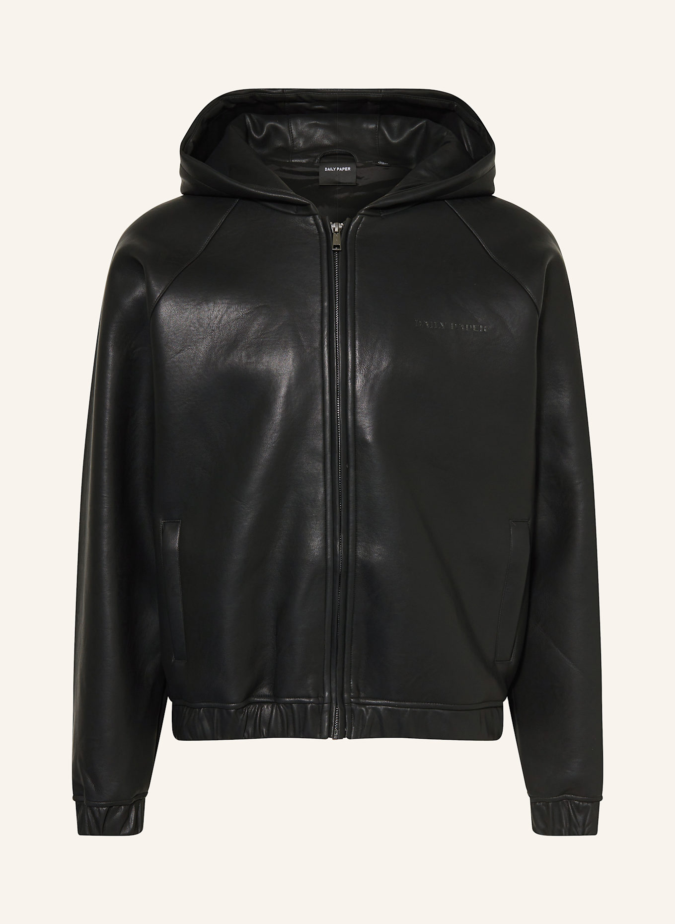 DAILY PAPER Kurtka z imitacji skóry: CZARNY