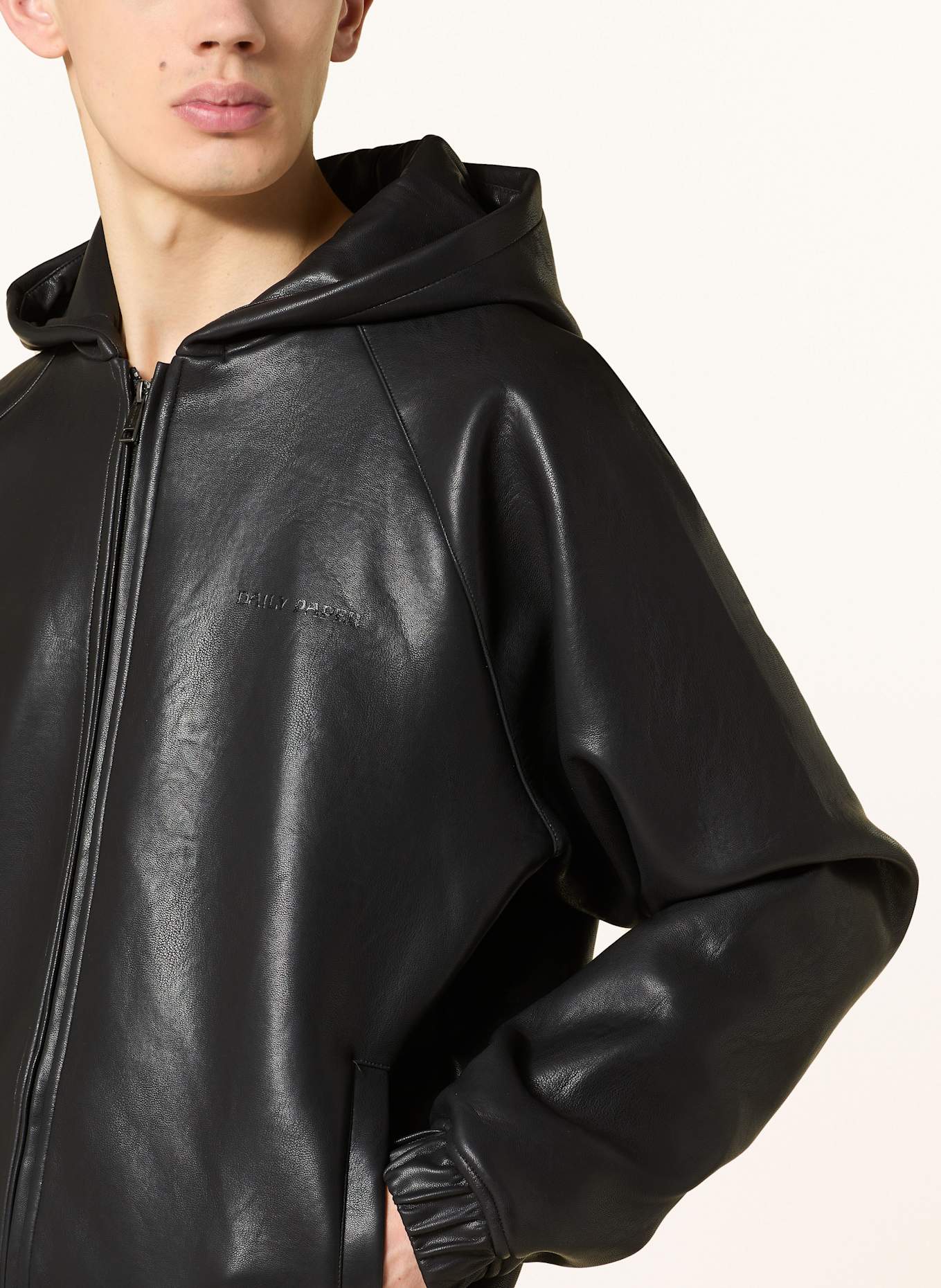 DAILY PAPER Kurtka z imitacji skóry: CZARNY