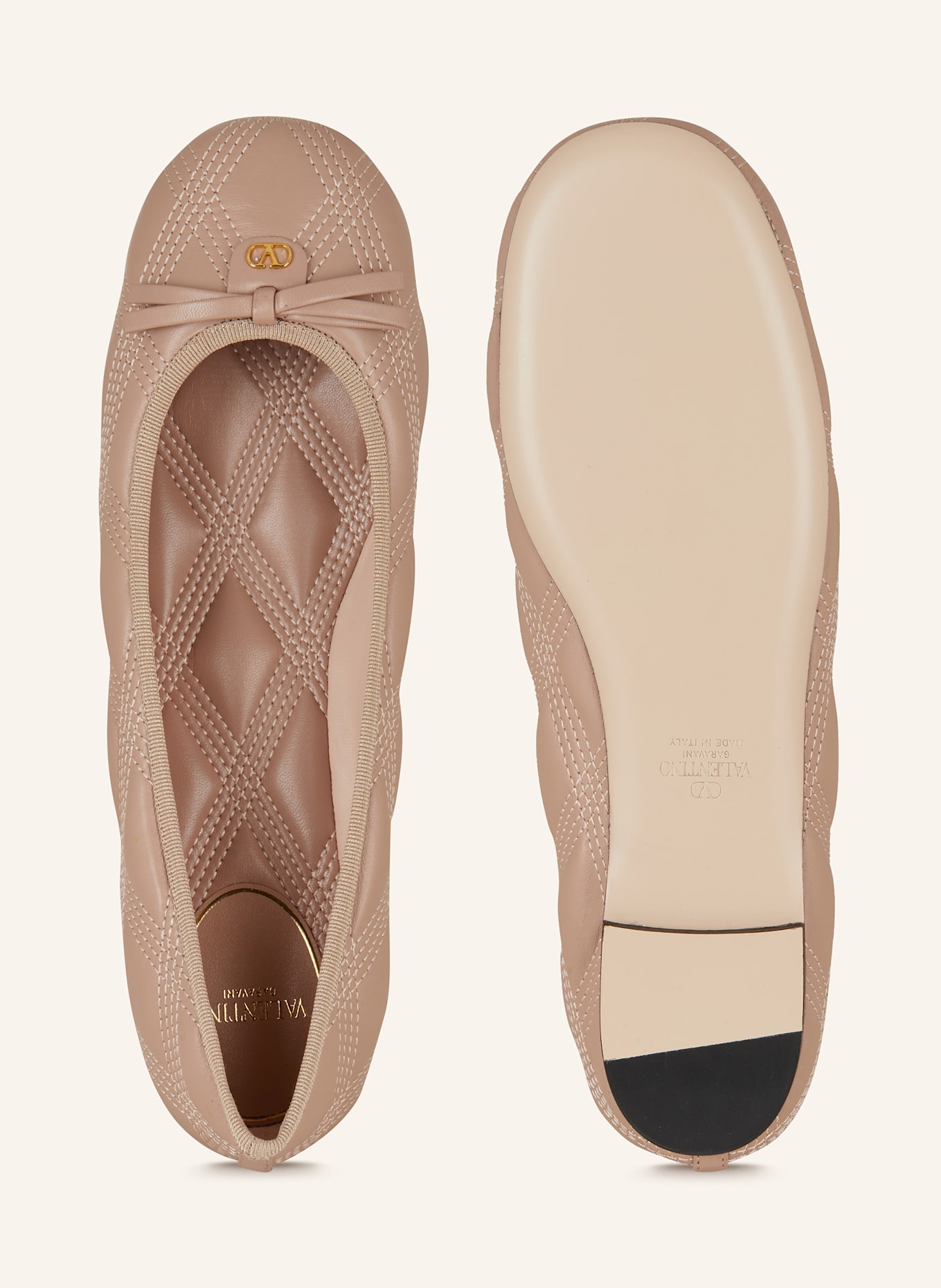 VALENTINO GARAVANI Ballerinas QUILTIE: NUDE