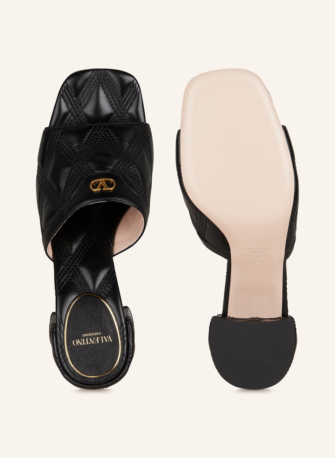VALENTINO GARAVANI Mules QUILTIE 67: SCHWARZ