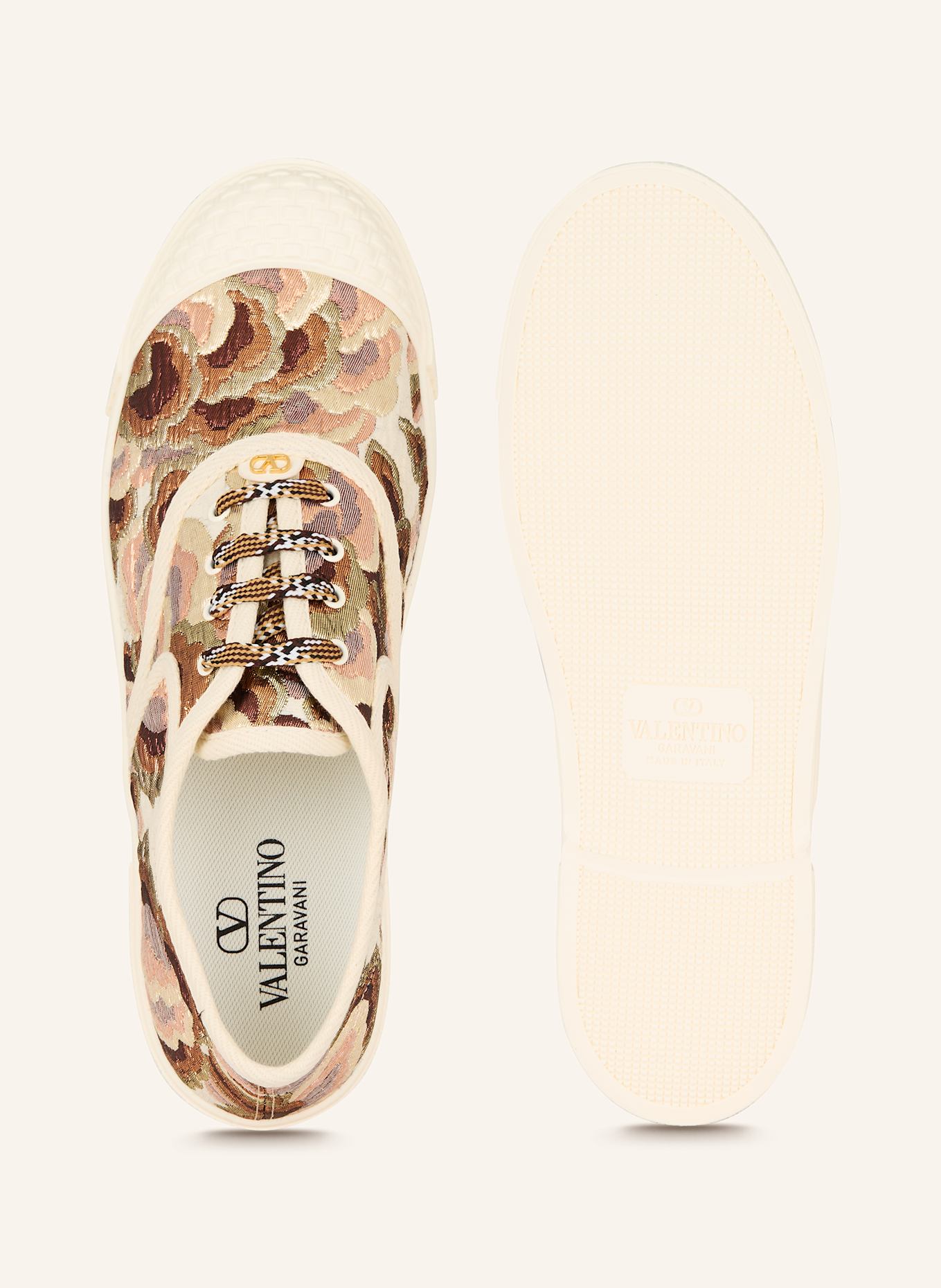 VALENTINO GARAVANI Sneaker BAY BY BAY: GOLD/ ROSÉGOLD/ COGNAC