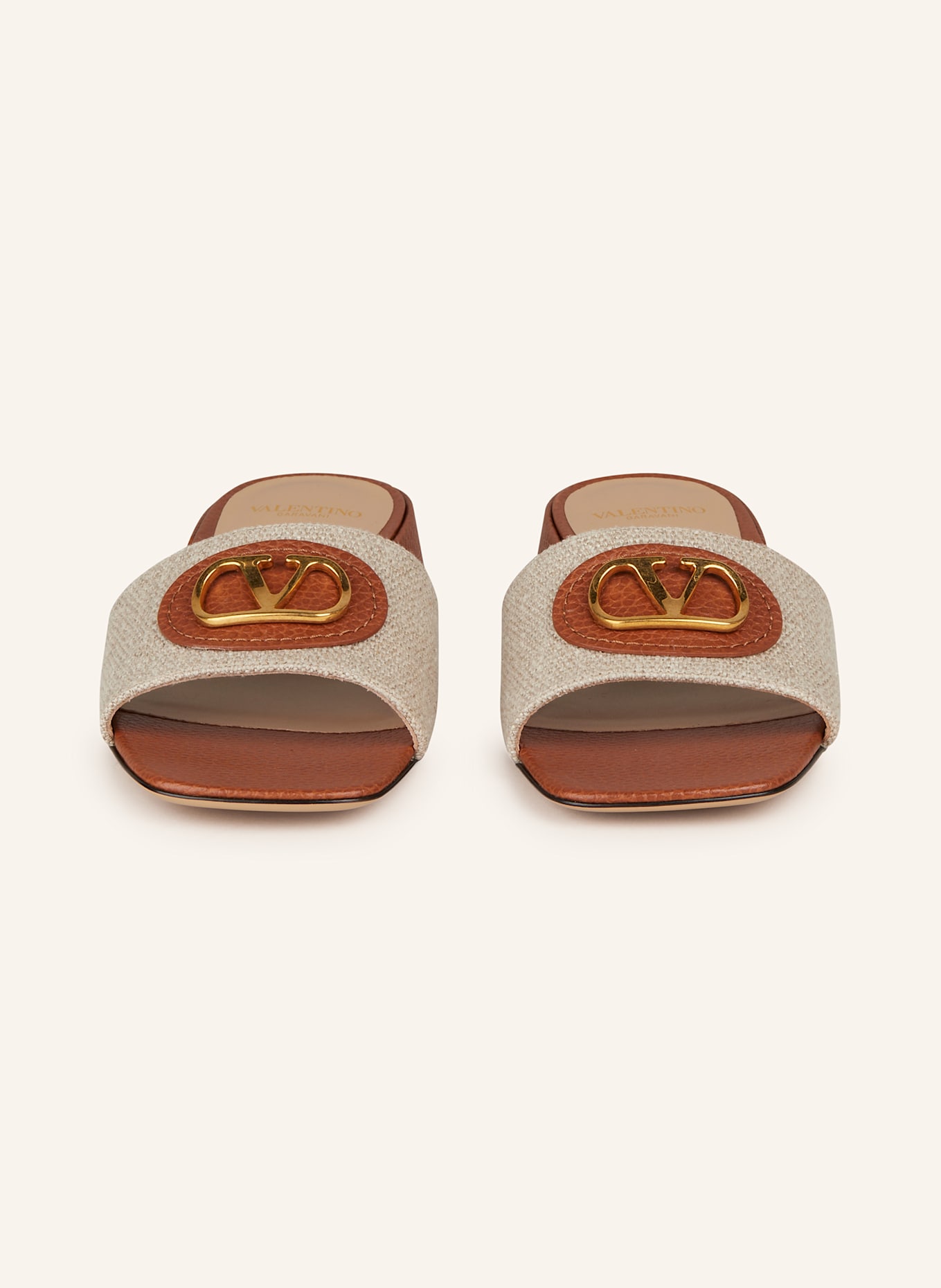 VALENTINO GARAVANI Mules VLOGO SIGNATURE: BEIGE/ BRAUN
