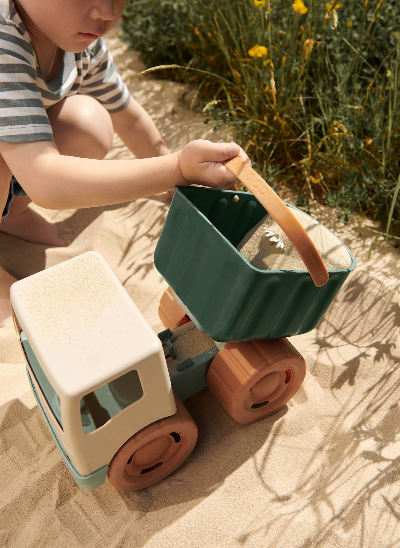 LIEWOOD Voiture miniature BECK SAND TRUCK: VERT / ORANGE / GRIS CLAIR