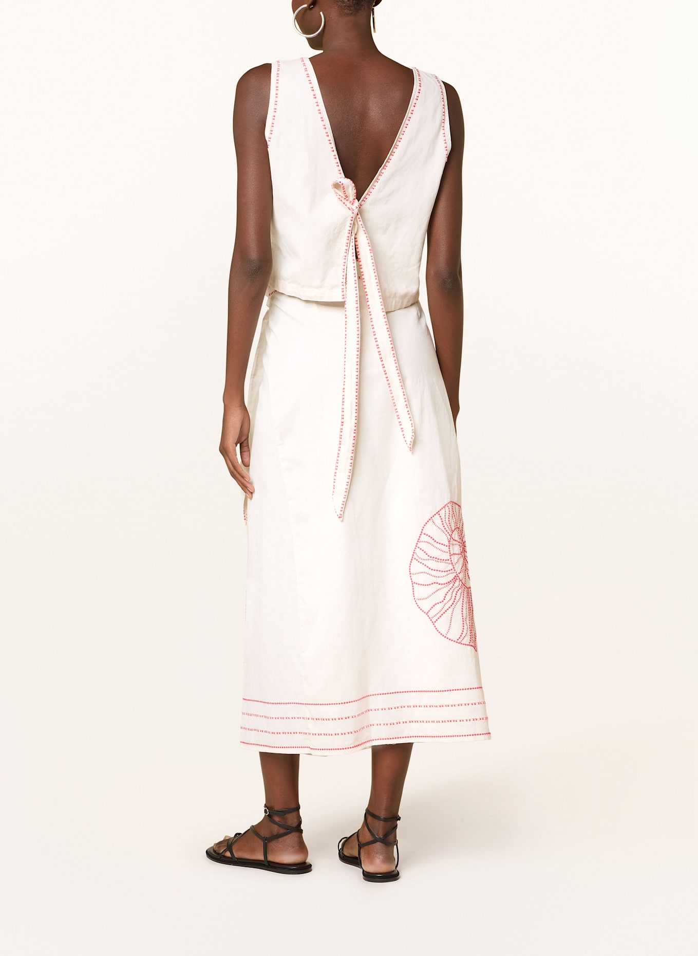 FABIENNE CHAPOT Wickelrock SINE: ECRU / ROT