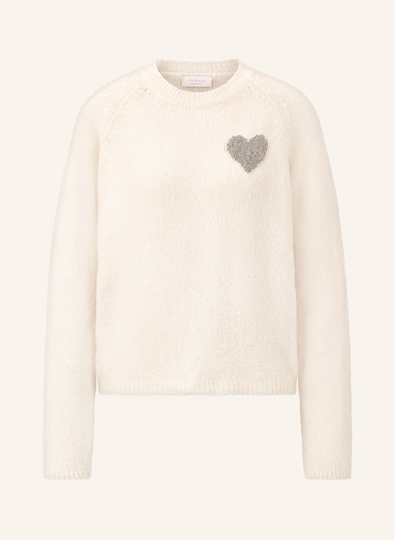 Rich & Royal Pullover mit Glitzergarn: ECRU