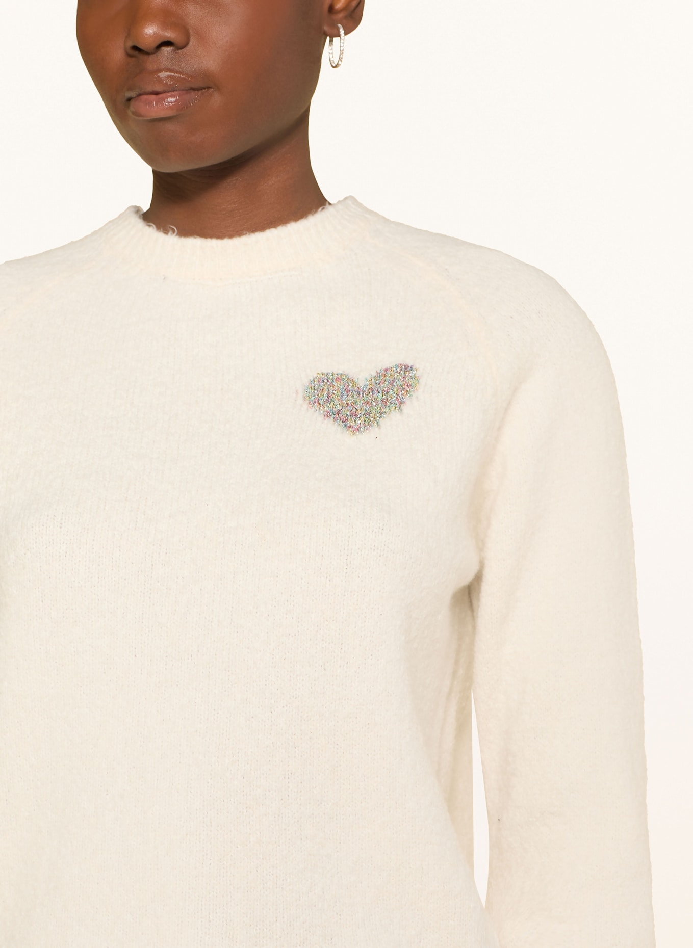 Rich & Royal Pullover mit Glitzergarn: ECRU