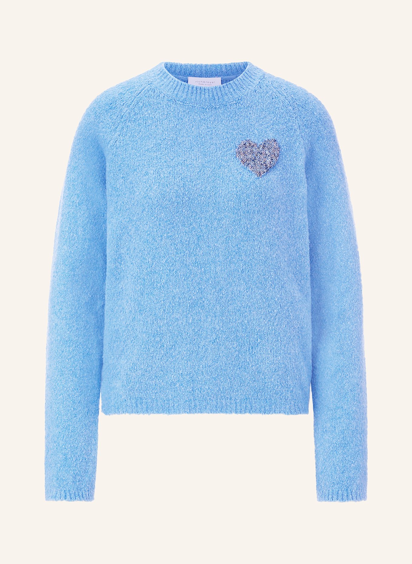 Rich & Royal Pullover mit Glitzergarn: HELLBLAU