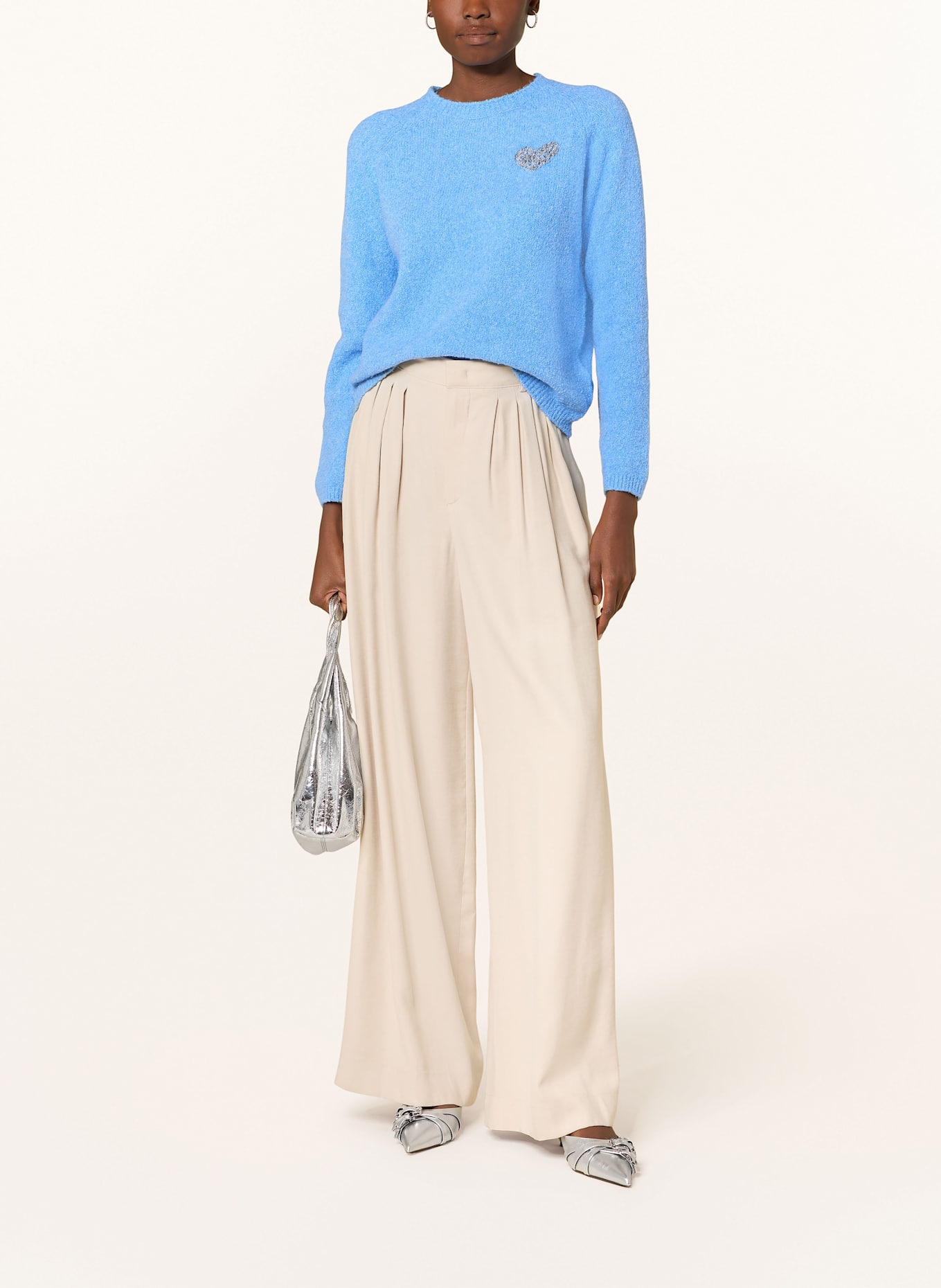 Rich & Royal Pullover mit Glitzergarn: HELLBLAU