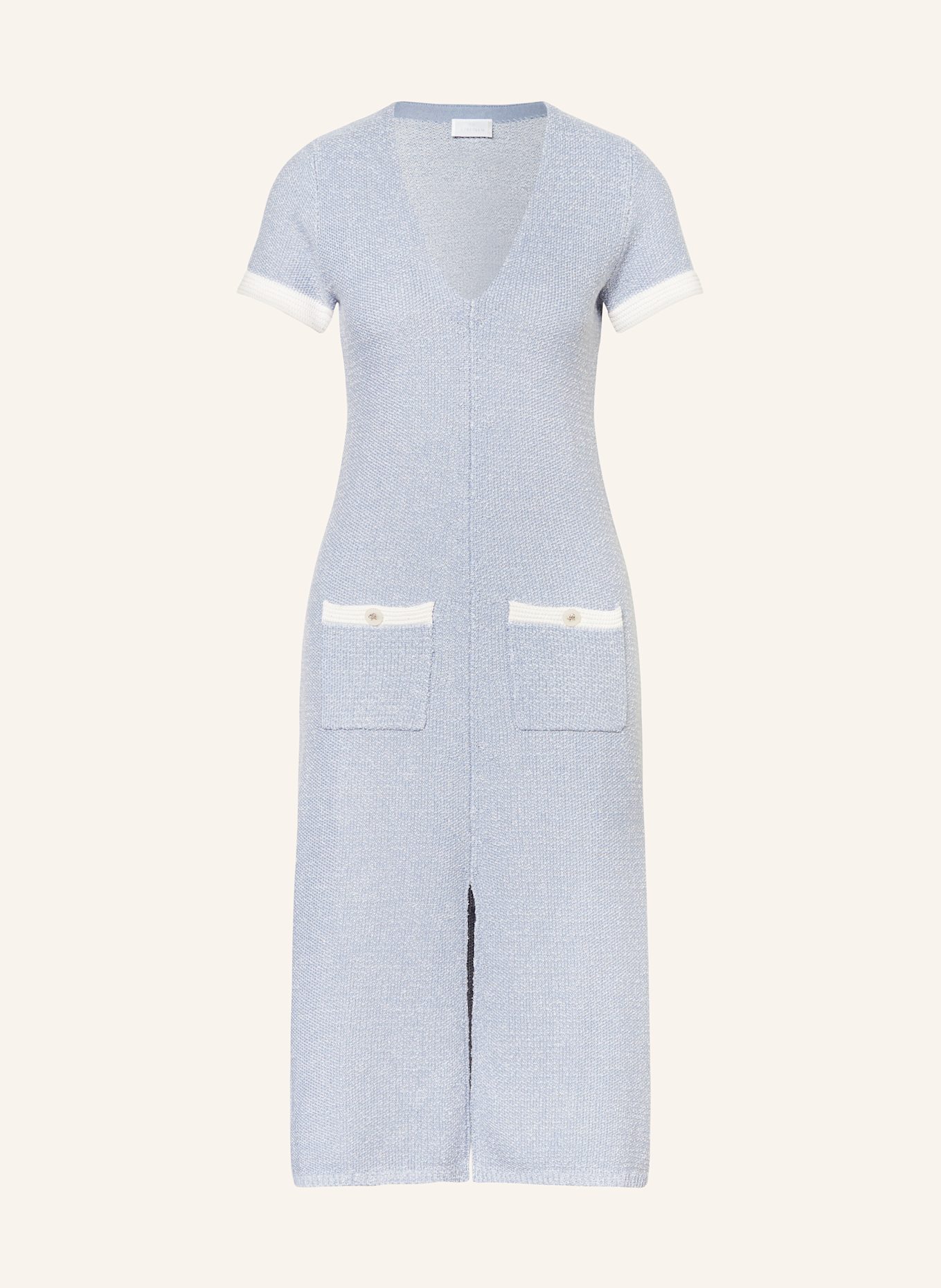 SPORTALM Knit dress with glitter thread: LIGHT BLUE/ GOLD/ WHITE