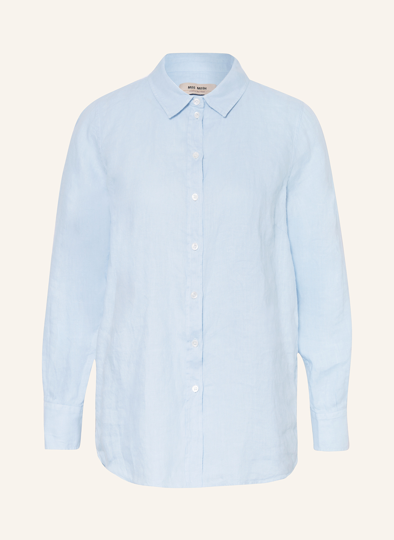 MOS MOSH Overhemd MMKARLI van linnen: LICHTBLAUW